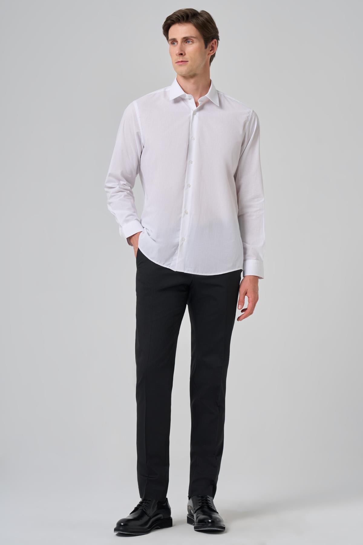 Morven Erkek Beyaz Trend Regular Fit Gömlek