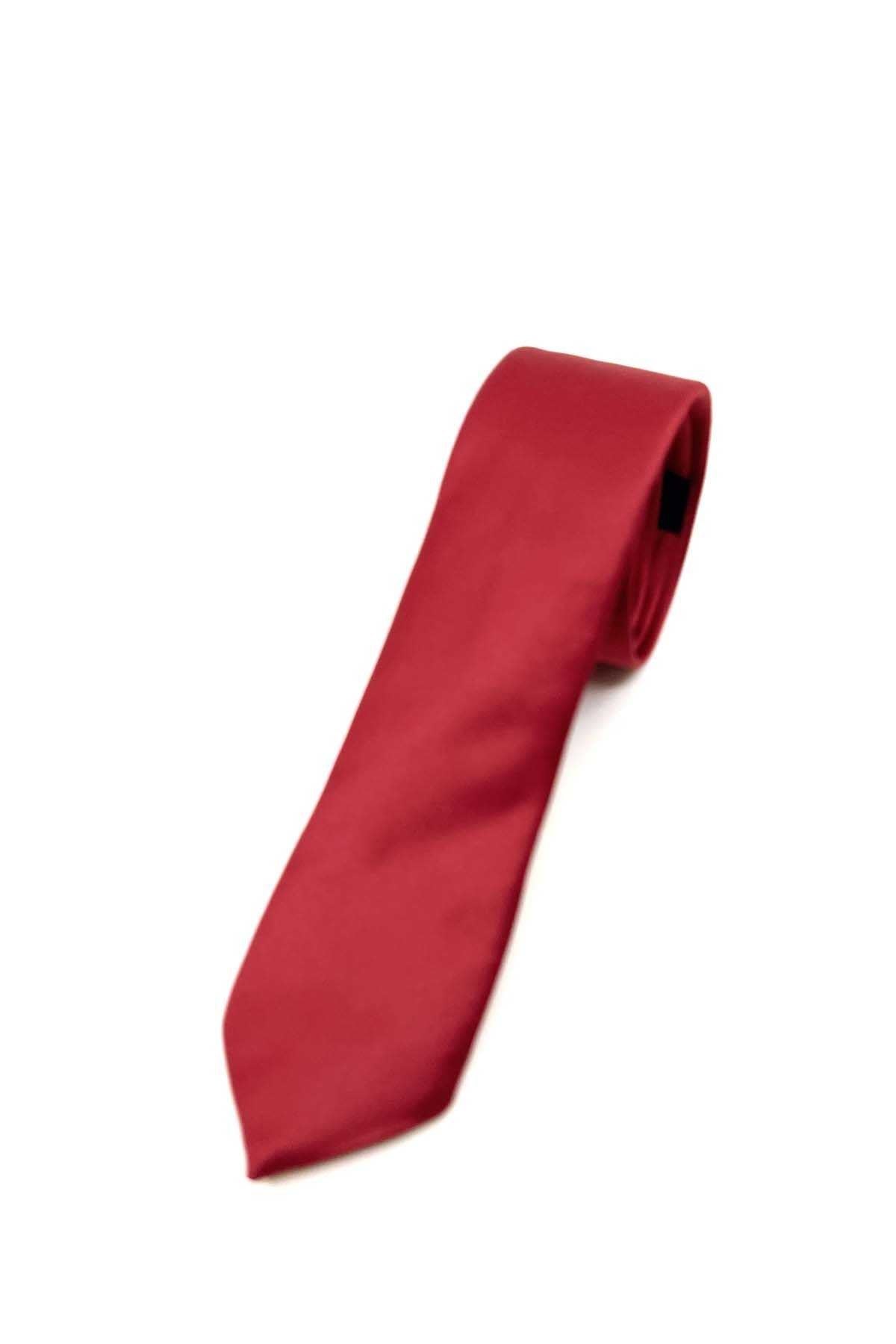Morven Erkek Bordo Basic Düz Kravat