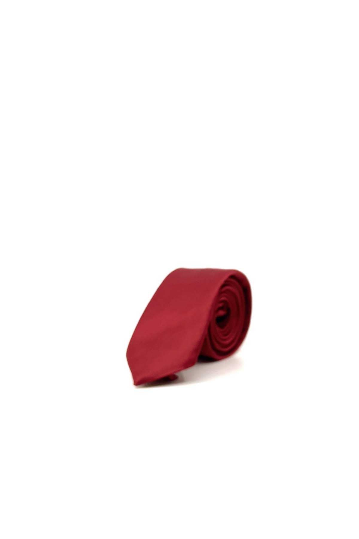 Morven Erkek Bordo Basic Düz Kravat