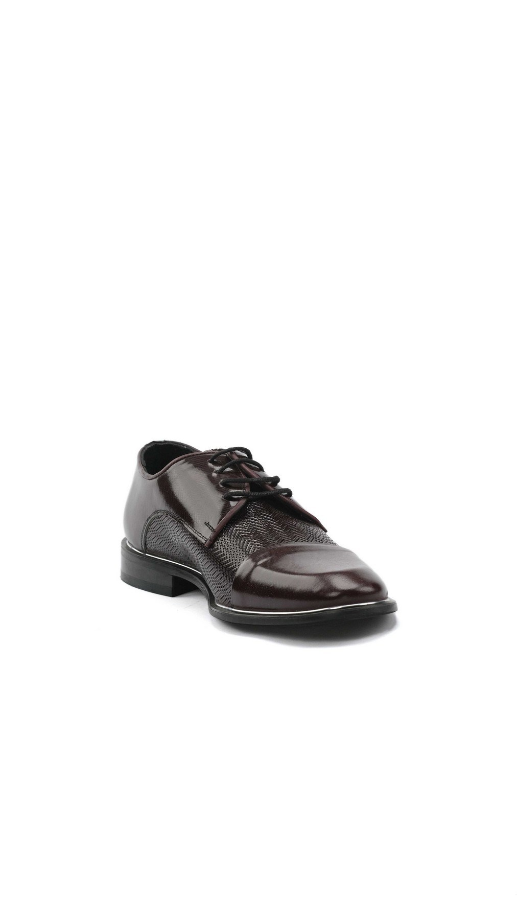Morven Erkek Bordo Morven Neolit İğne Baskı Classic Rugan Ayakkabı
