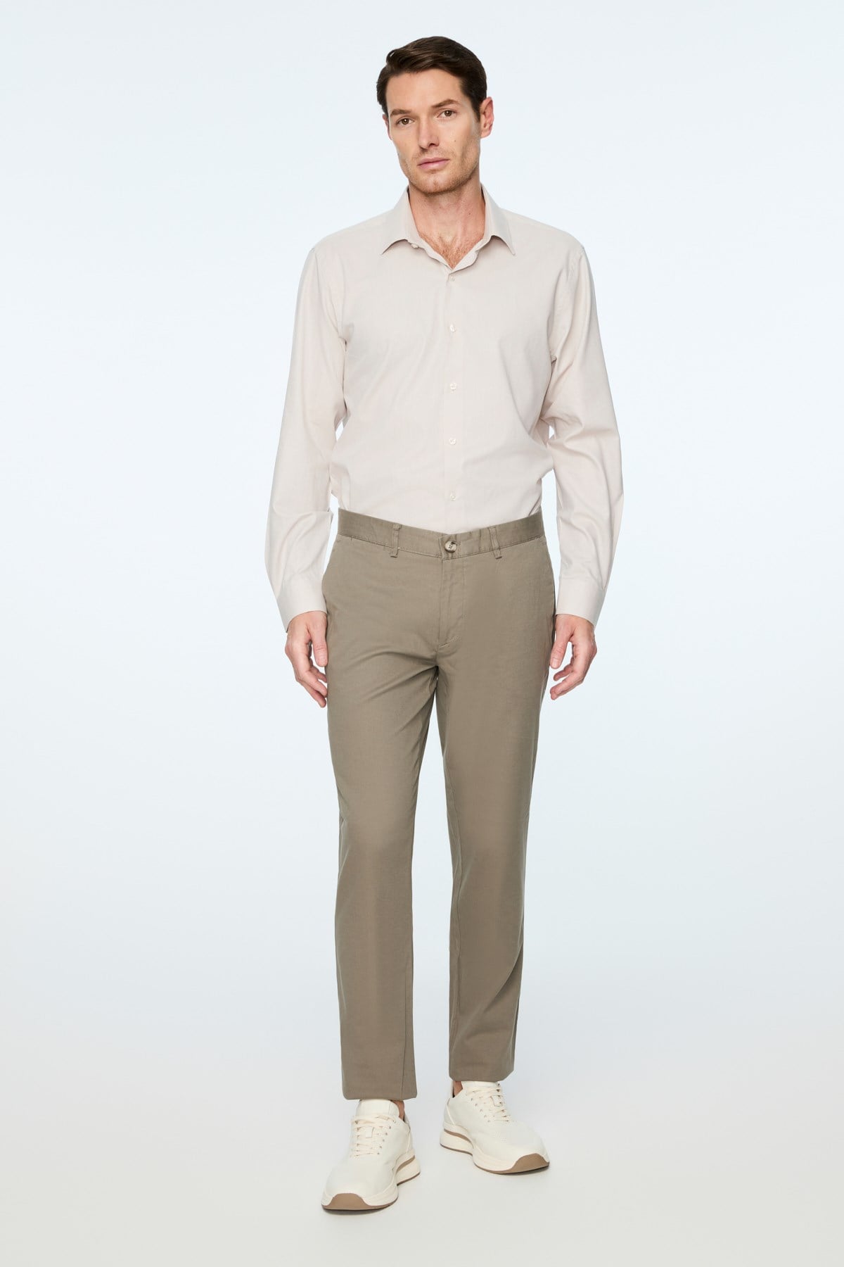 Morven Erkek Çağla Yeşili Pamuk Trend Düz Slim Fit Chino Pantolon