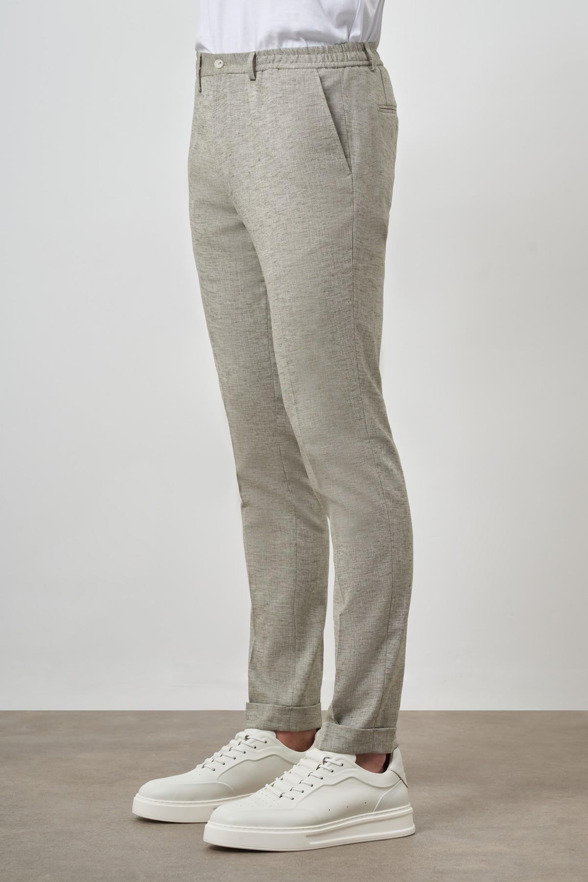 Morven Erkek Çağla Yeşili Trend Tam Lastikli Slim Fit Pantolon