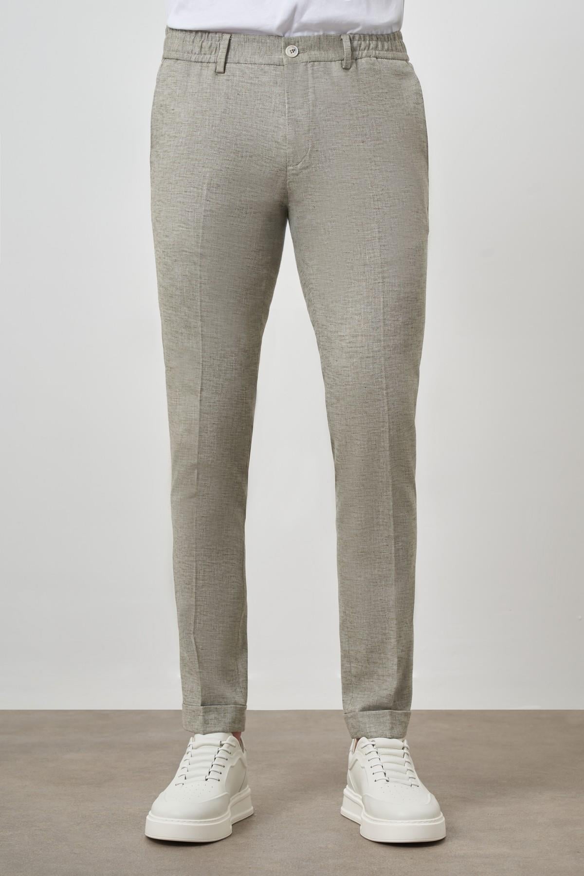 Morven Erkek Çağla Yeşili Trend Tam Lastikli Slim Fit Pantolon