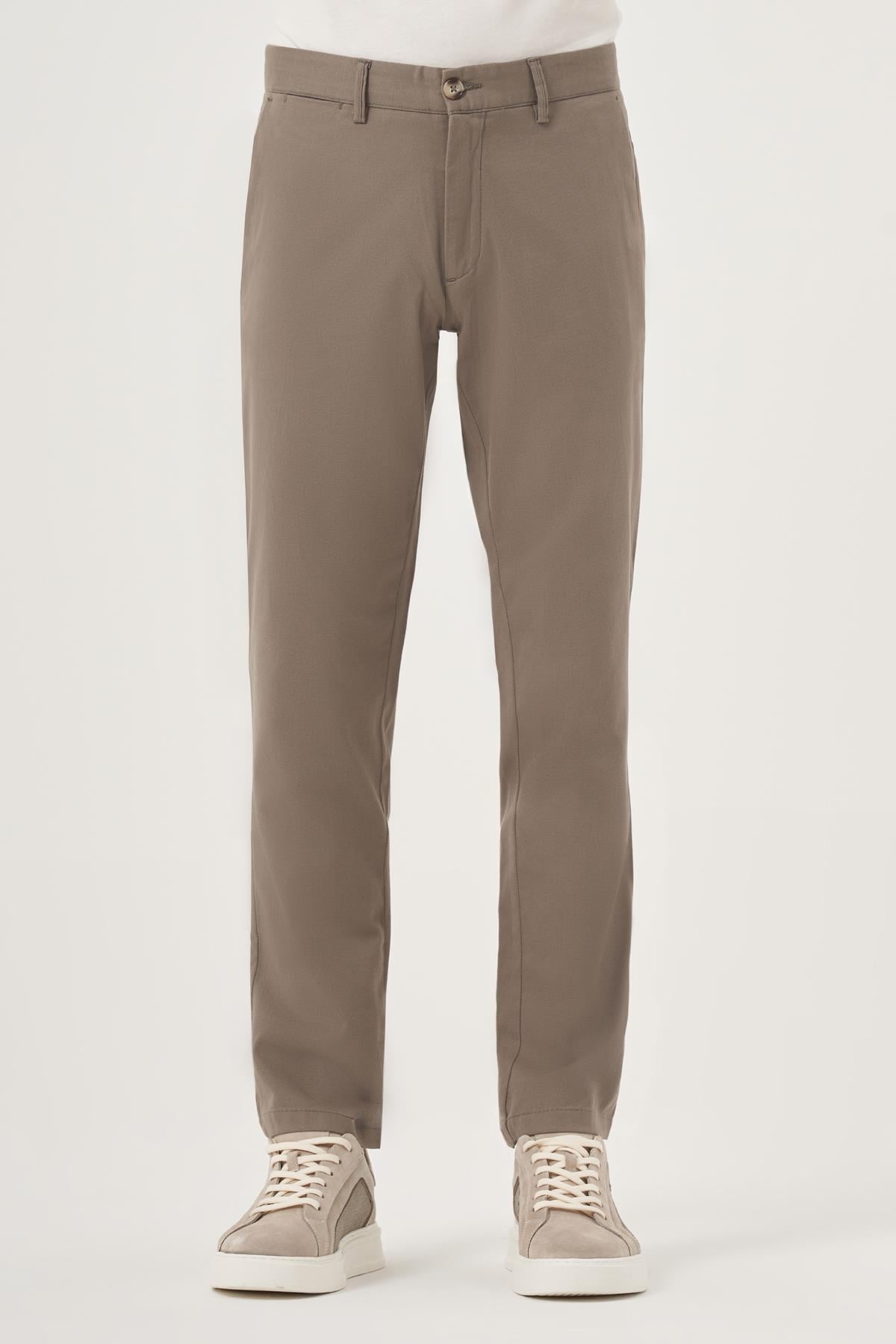 Morven Erkek Çağla Yeşili Yazlık Pamuk Yan Cep Slim Fit Chino Pantolon