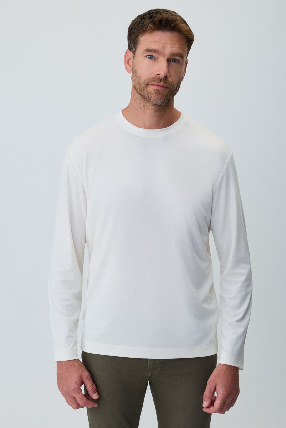Morven Erkek Ekru Bisiklet Yaka Rayon Sweatshirt
