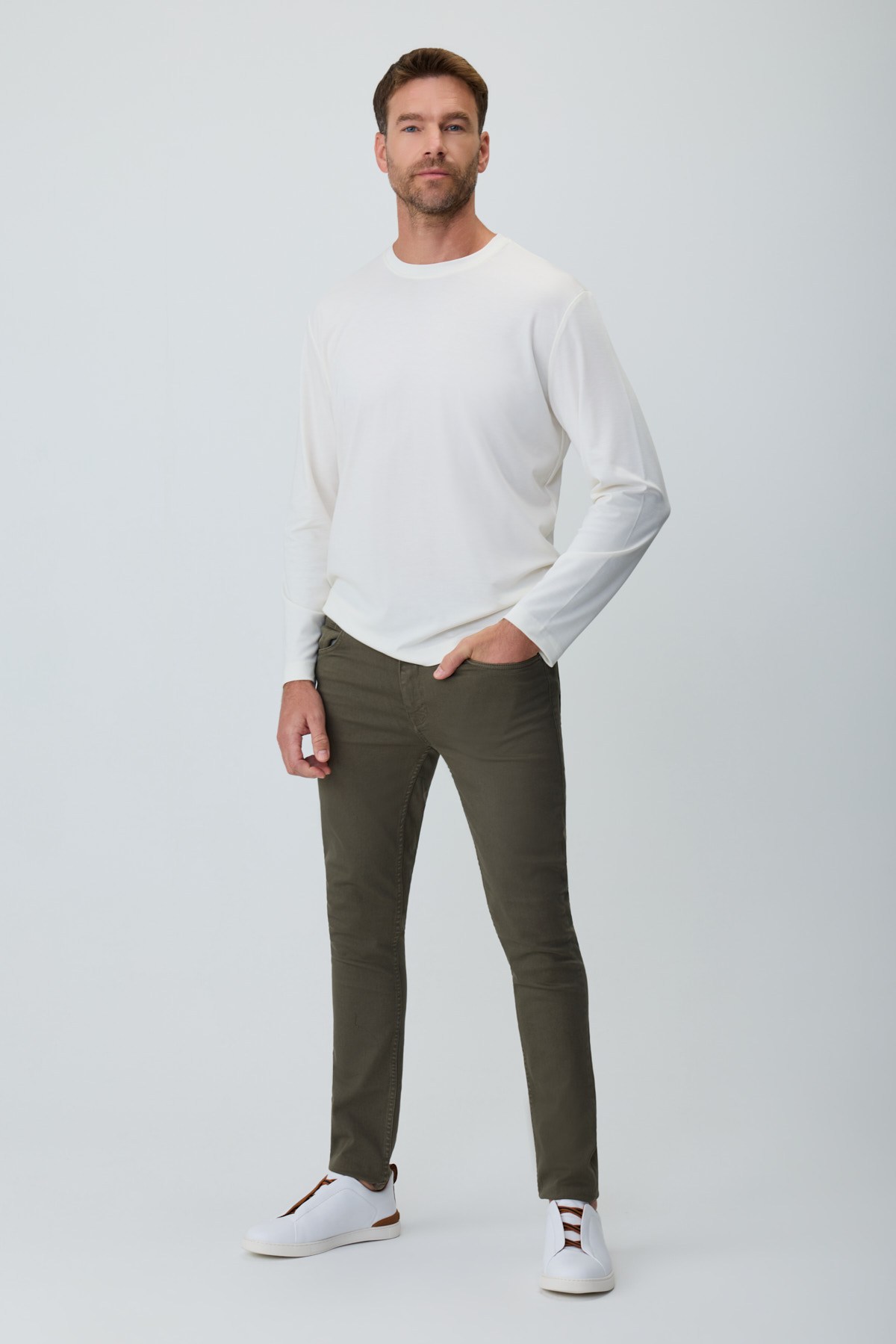 Morven Erkek Ekru Bisiklet Yaka Rayon Sweatshirt