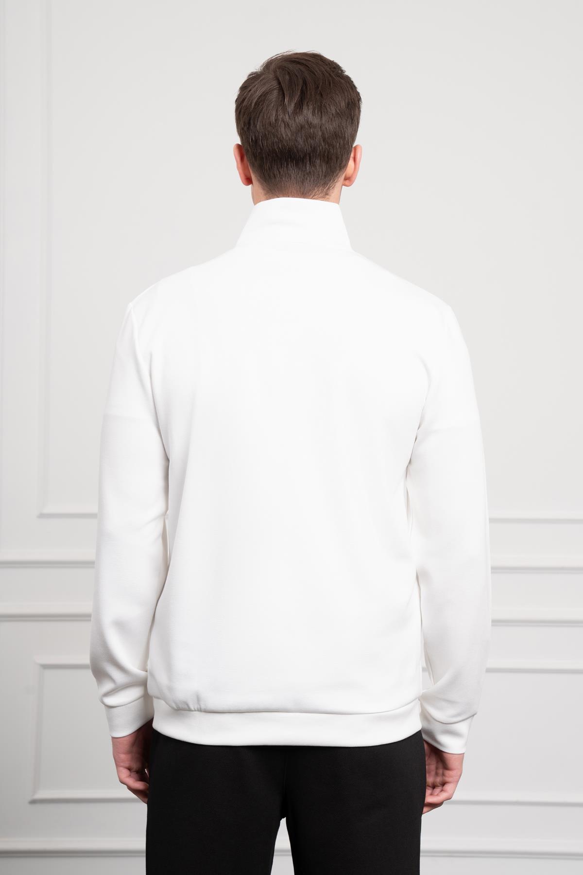 Morven Erkek Ekru Femuarlı Bato Yaka Dynamic Fit Rahat Kesim Sweatshirt