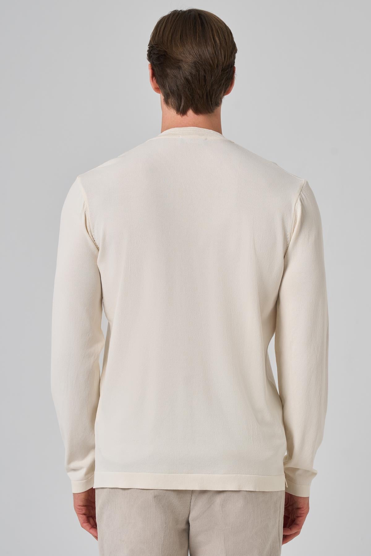 Morven Erkek Ekru Trend Bisiklet Yaka Rayon Triko