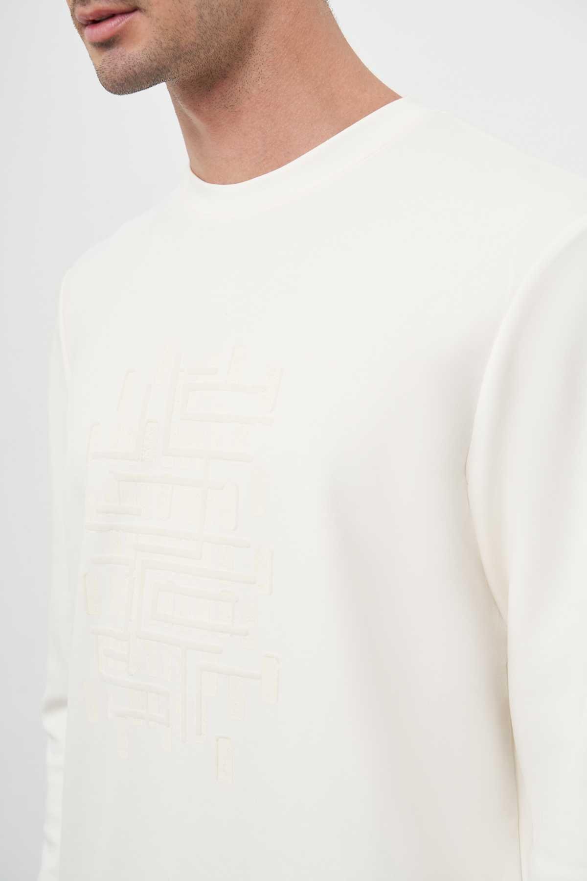 Morven Erkek Ekru Trend Bisiklet Yaka Sweat-Shirt