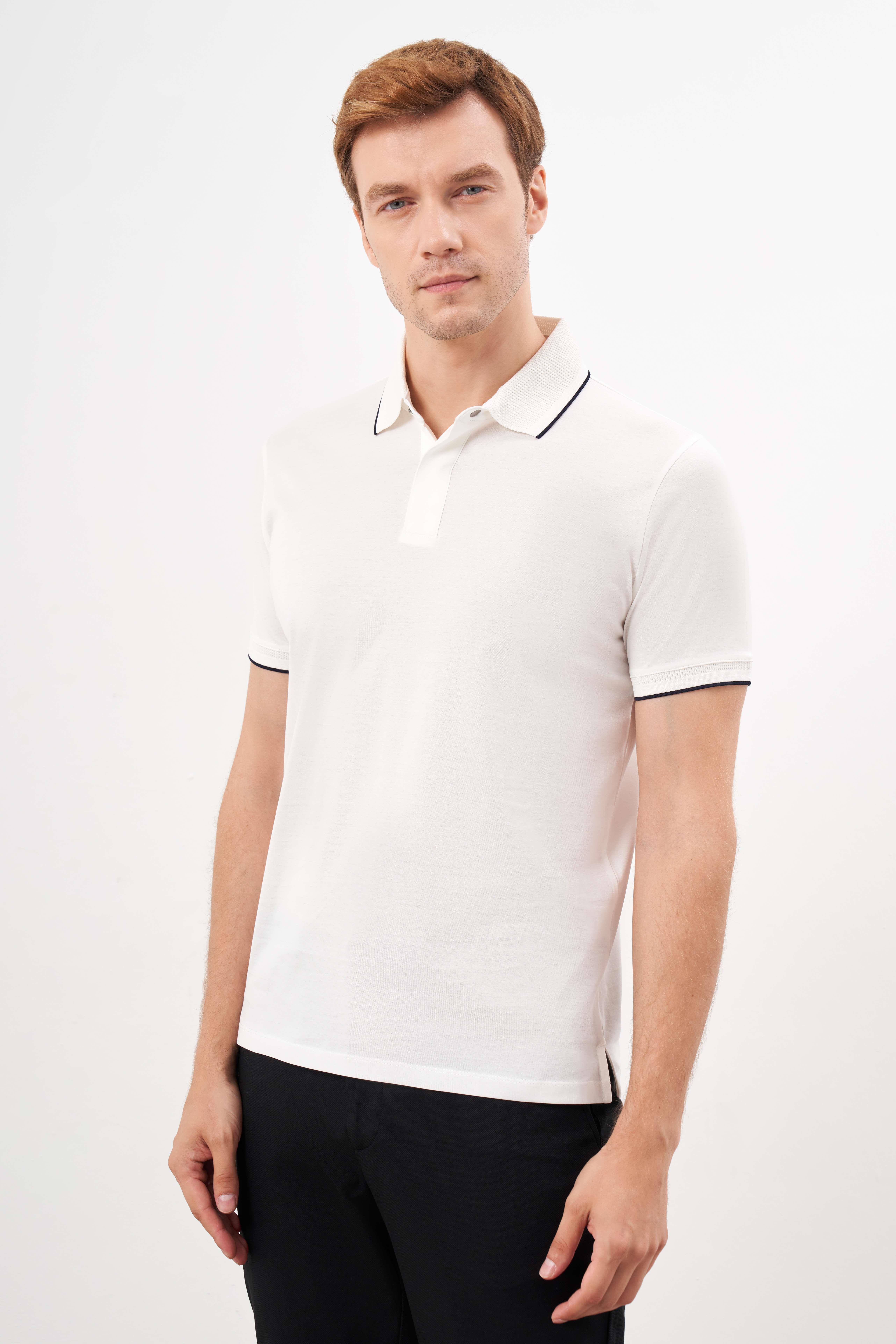 Morven Erkek Ekru Trend Polo Yaka Dynamic Fit T-Shirt