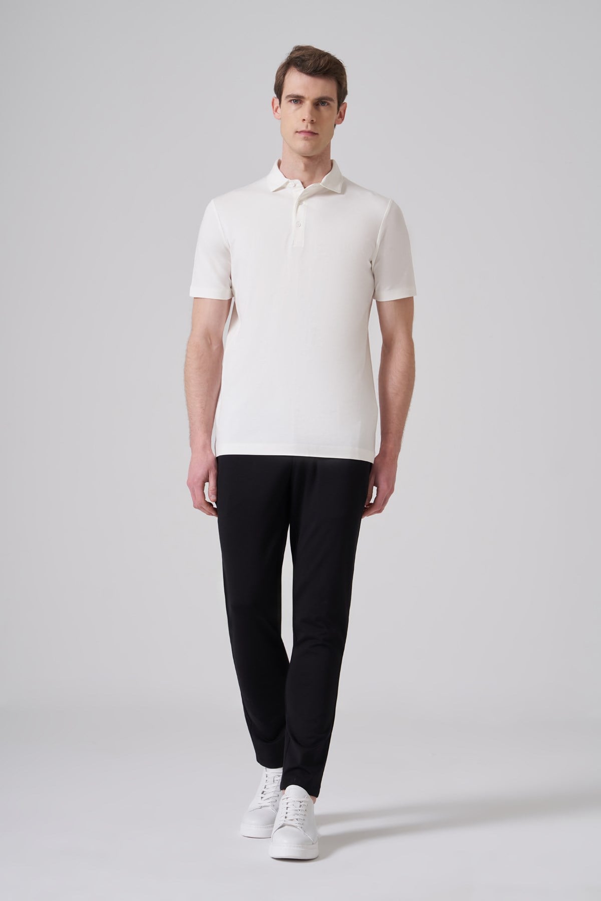 Morven Erkek Ekru Trend Polo Yaka Rayon Dinamik Fit Tshirt