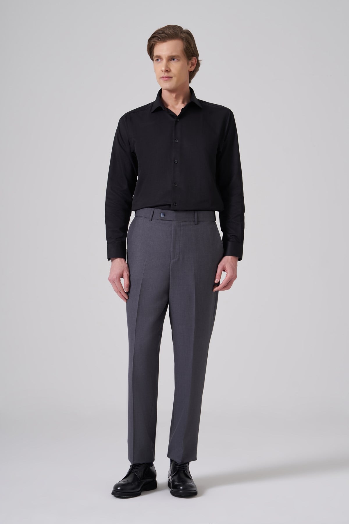 Morven Erkek Füme Basic Düz Dynamic Fit Pantolon