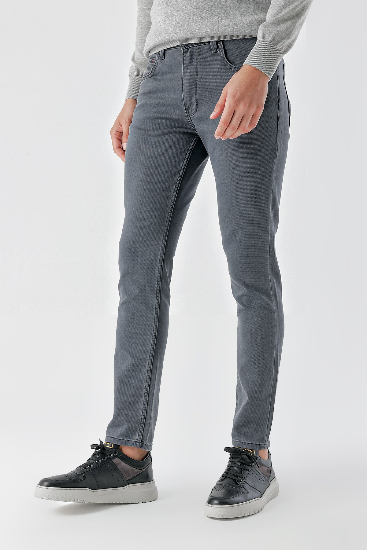 Morven Erkek Füme Mevsimlik Pamuk 5 Cep Slim Fit Jean Pantolon