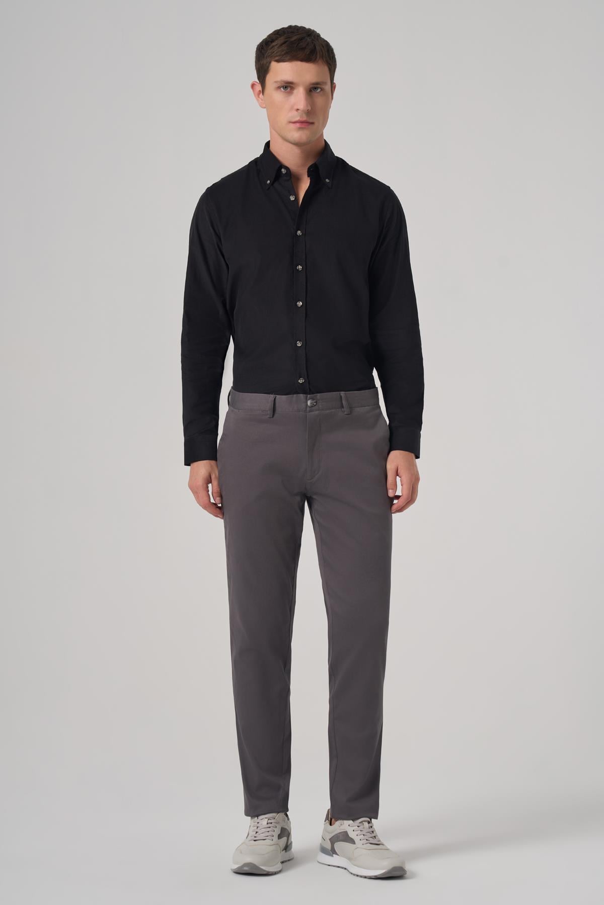 Morven Erkek Füme Pamuk Trend Slim Fit Chino Pantolon