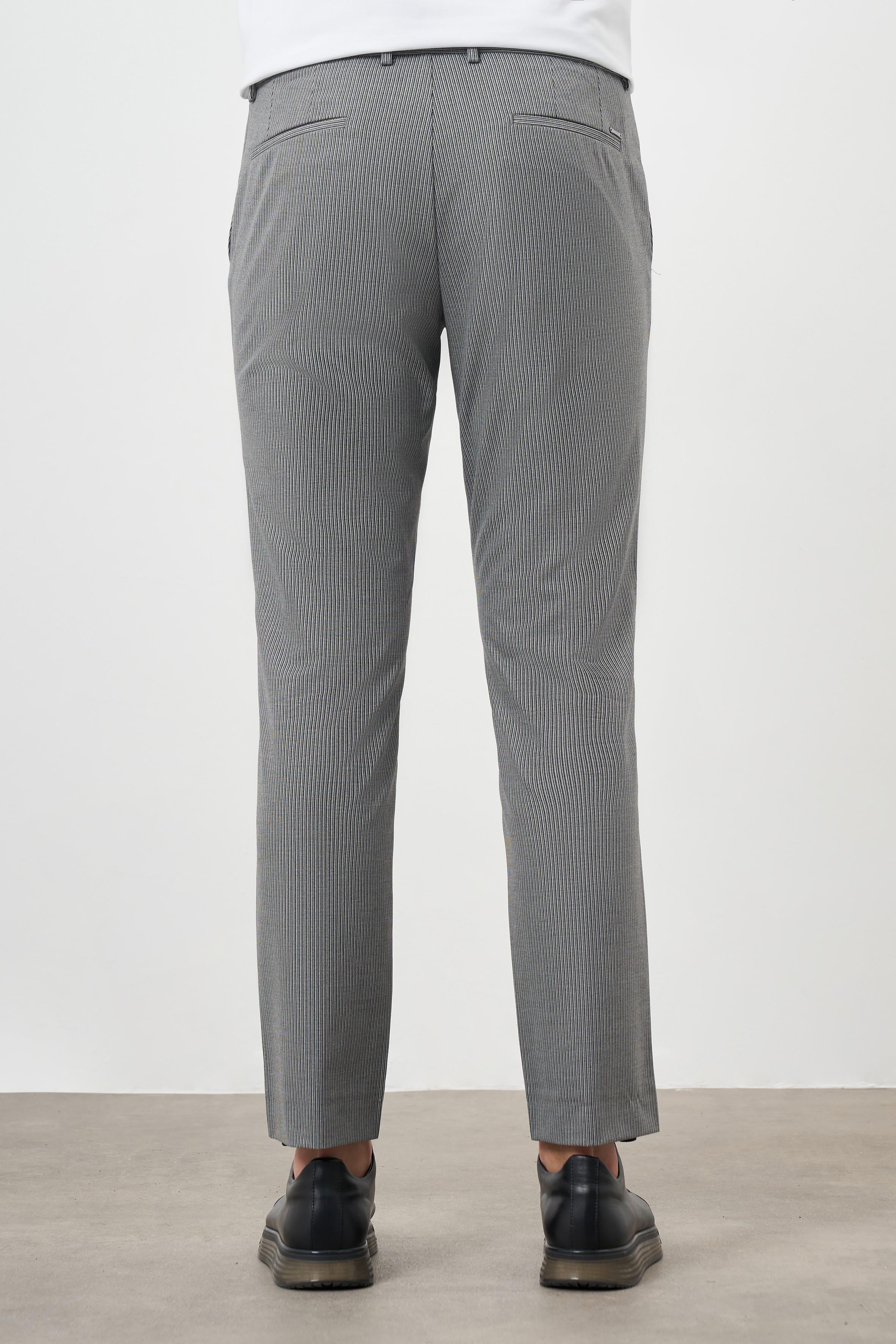 Morven Erkek Füme Poliviskon Trend Pileli Slim Fit Spor Pantolon