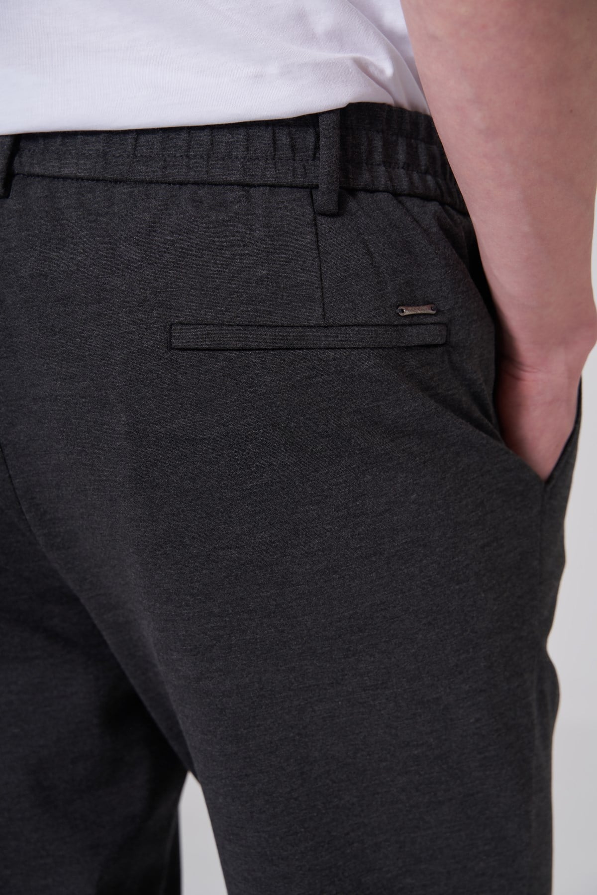 Morven Erkek Füme Trend Düz Tam Lastikli Slim Fit Pantolon