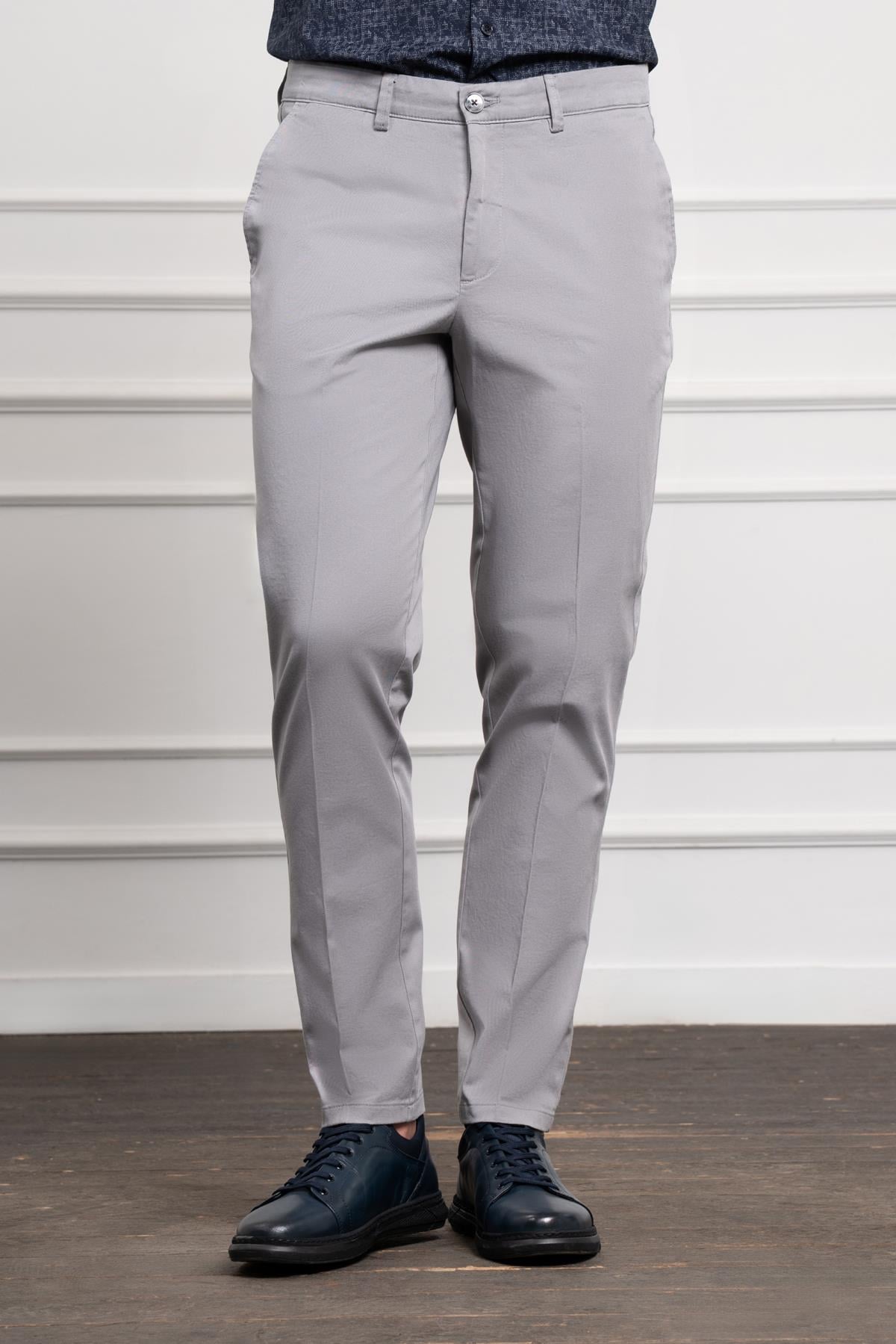 Morven Erkek Gri Dynamic Fit Chino Pantolon