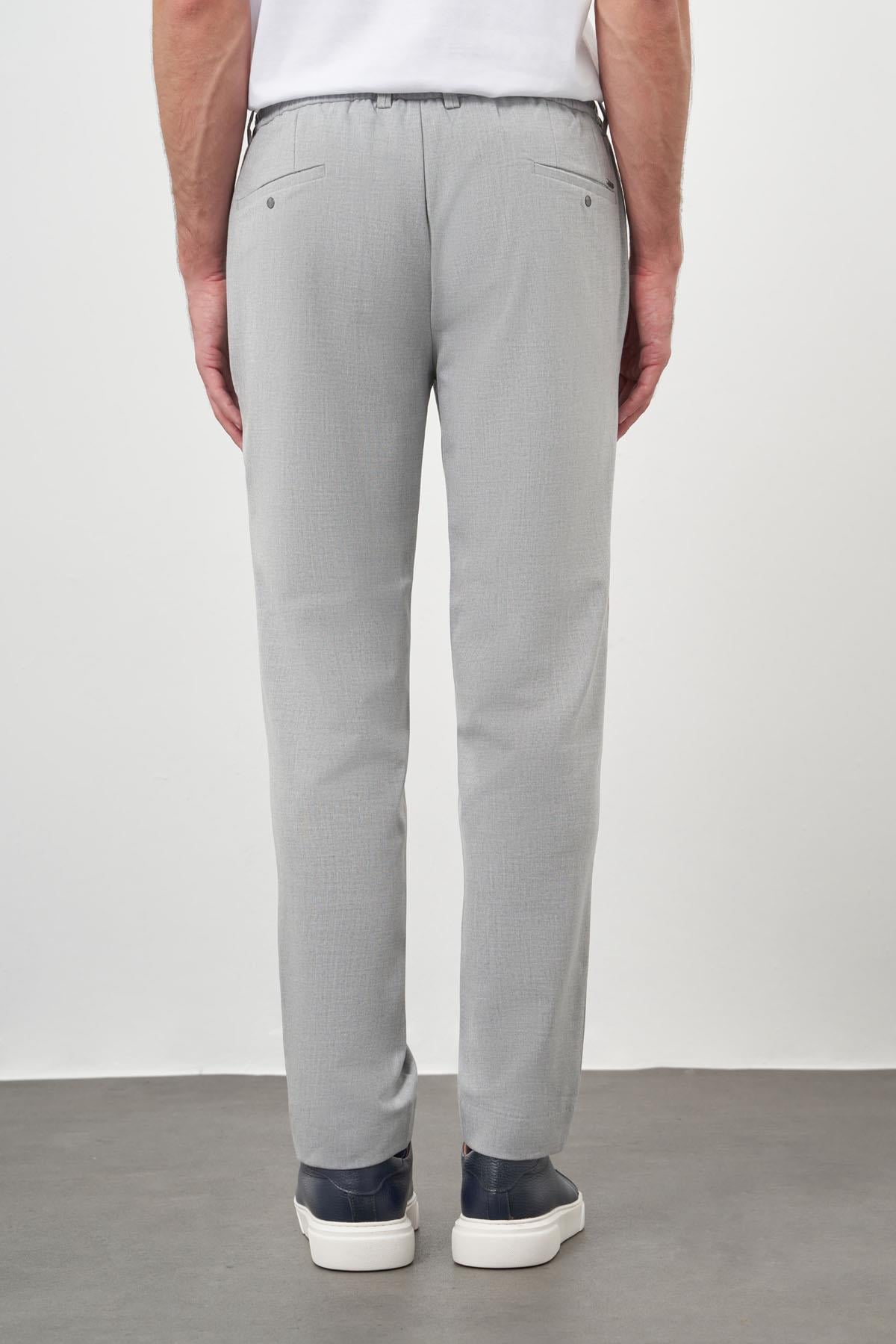 Morven Erkek Gri Poliviskon Trend İpli Jogger Slim Fit Spor Pantolon
