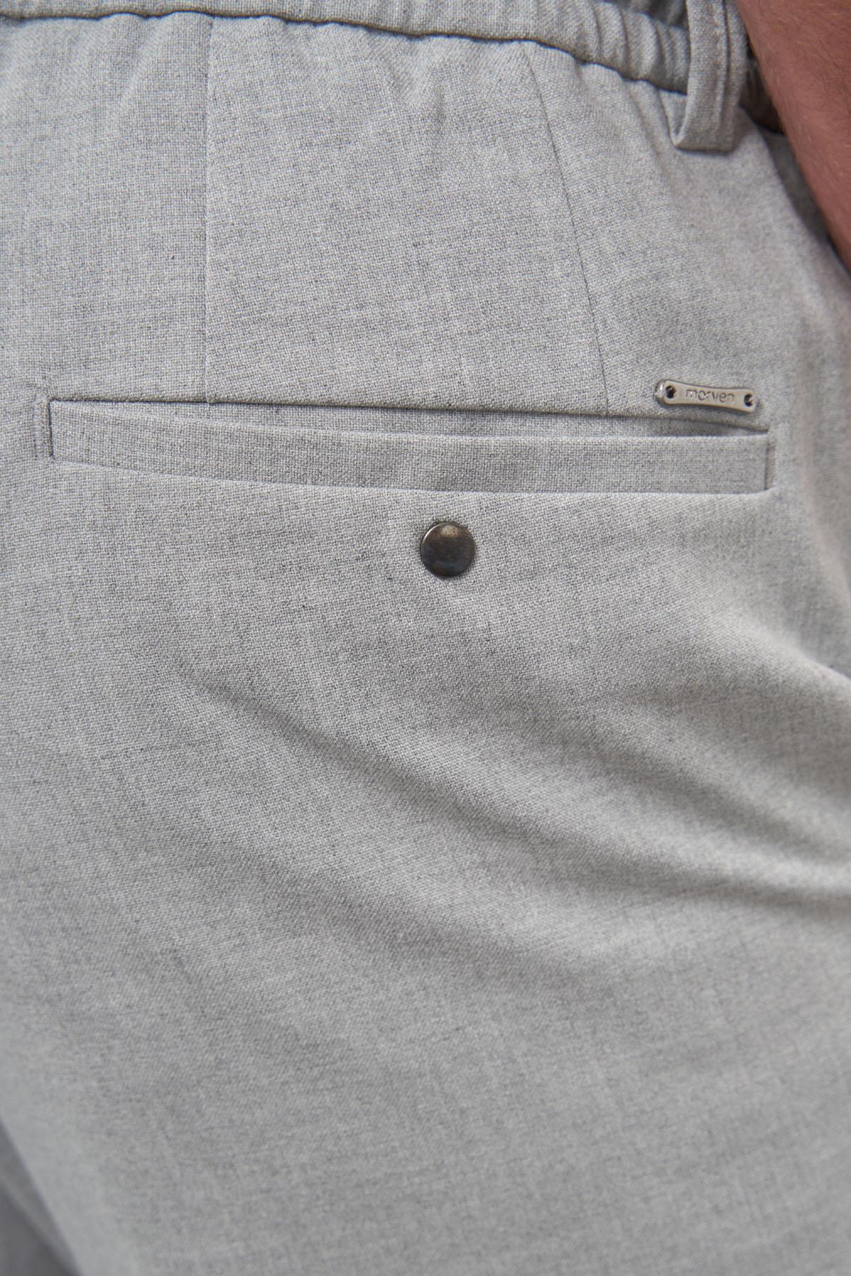 Morven Erkek Gri Poliviskon Trend İpli Jogger Slim Fit Spor Pantolon