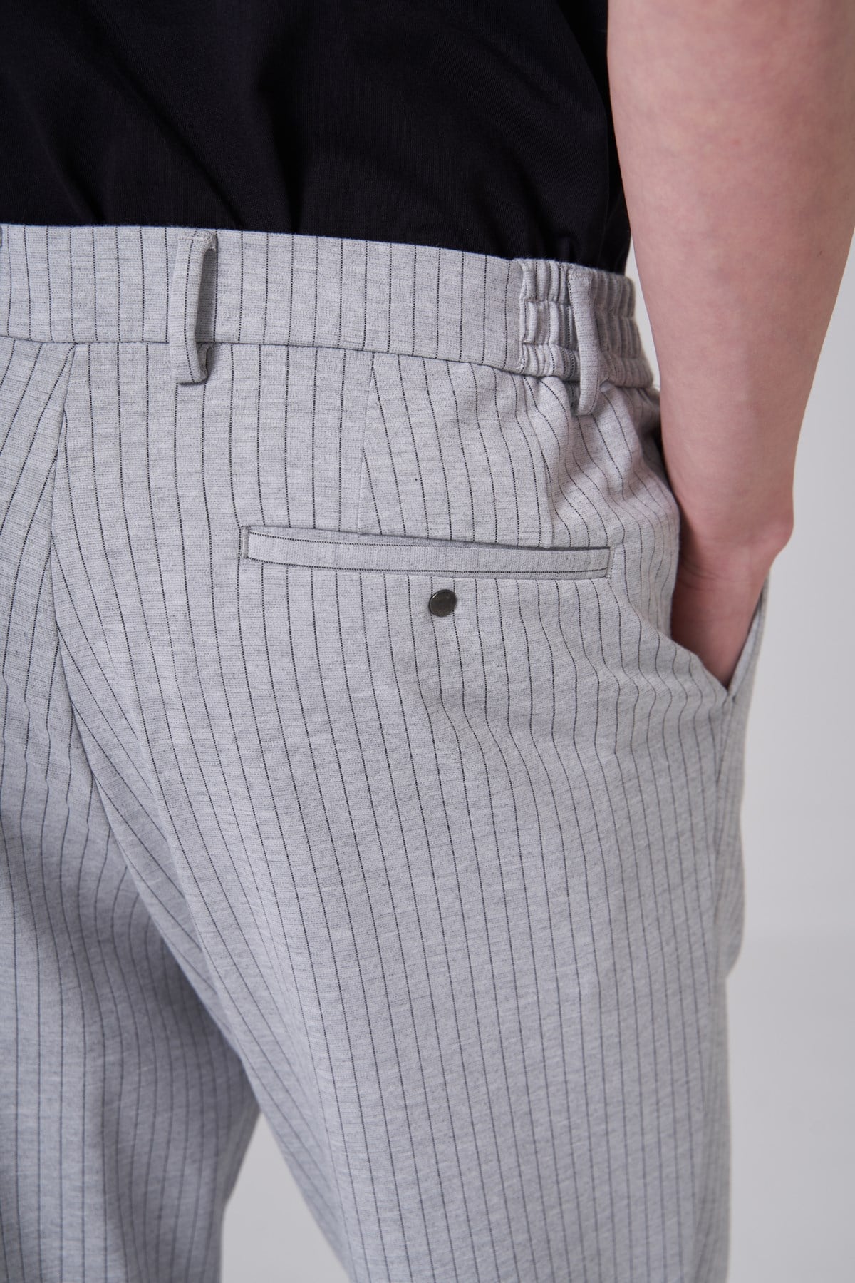 Morven Erkek Gri Trend Çizgili Slim Fit Pantolon