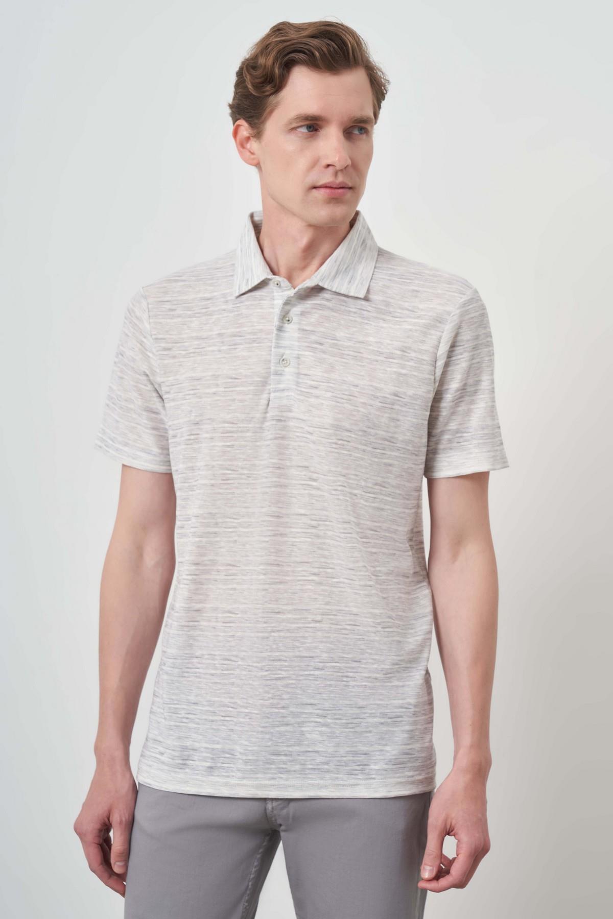 Morven Erkek Gri Trend Dinamik Fit Polo Yaka T-Shirt