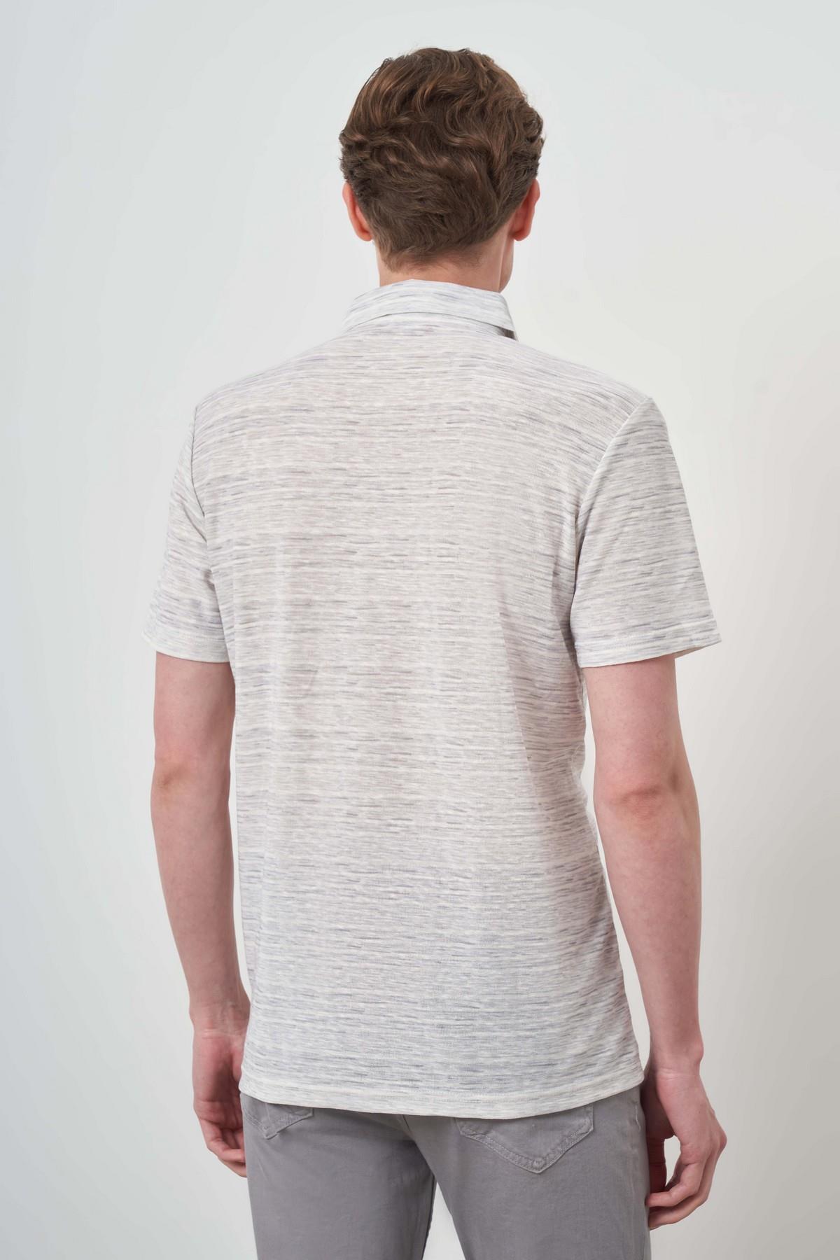 Morven Erkek Gri Trend Dinamik Fit Polo Yaka T-Shirt