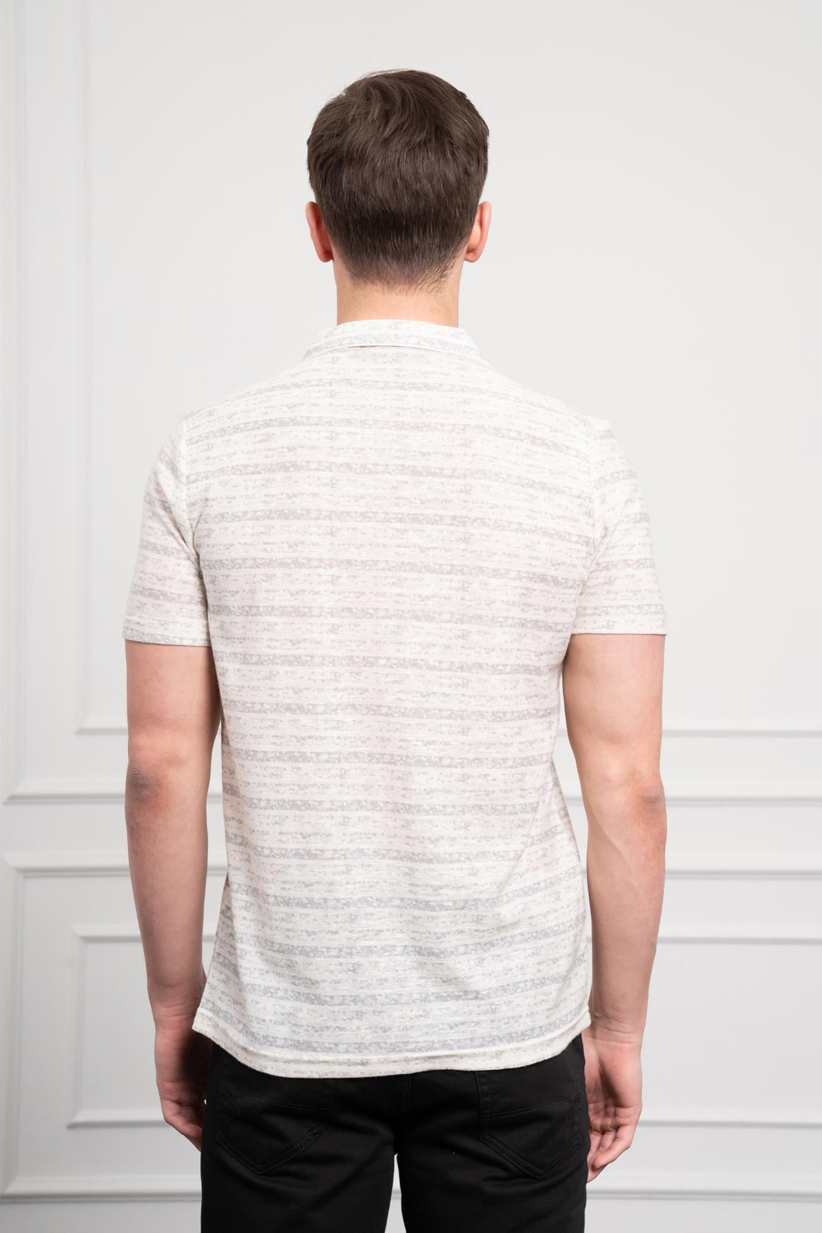 Morven Erkek Gri Trend Dynamic Fit Rahat Kesim Polo Yaka T-Shirt