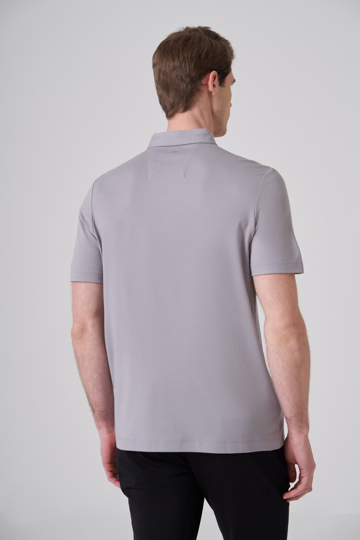 Morven Erkek Gri Trend Polo Yaka Rayon Dinamik Fit Tshirt