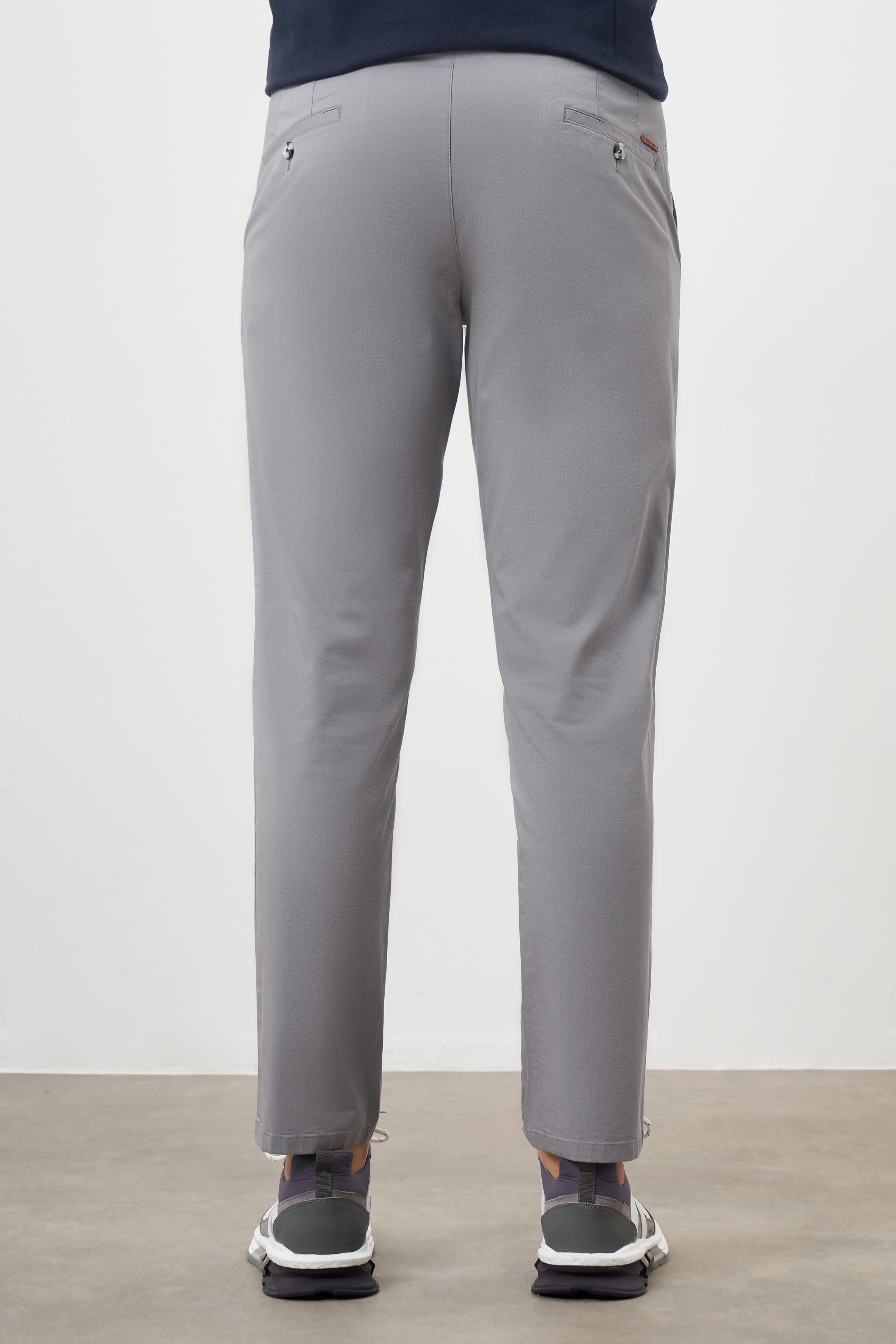 Morven Erkek Gri Yazlık Pamuk Yan Cep Dynamic Fit Chino Pantolon