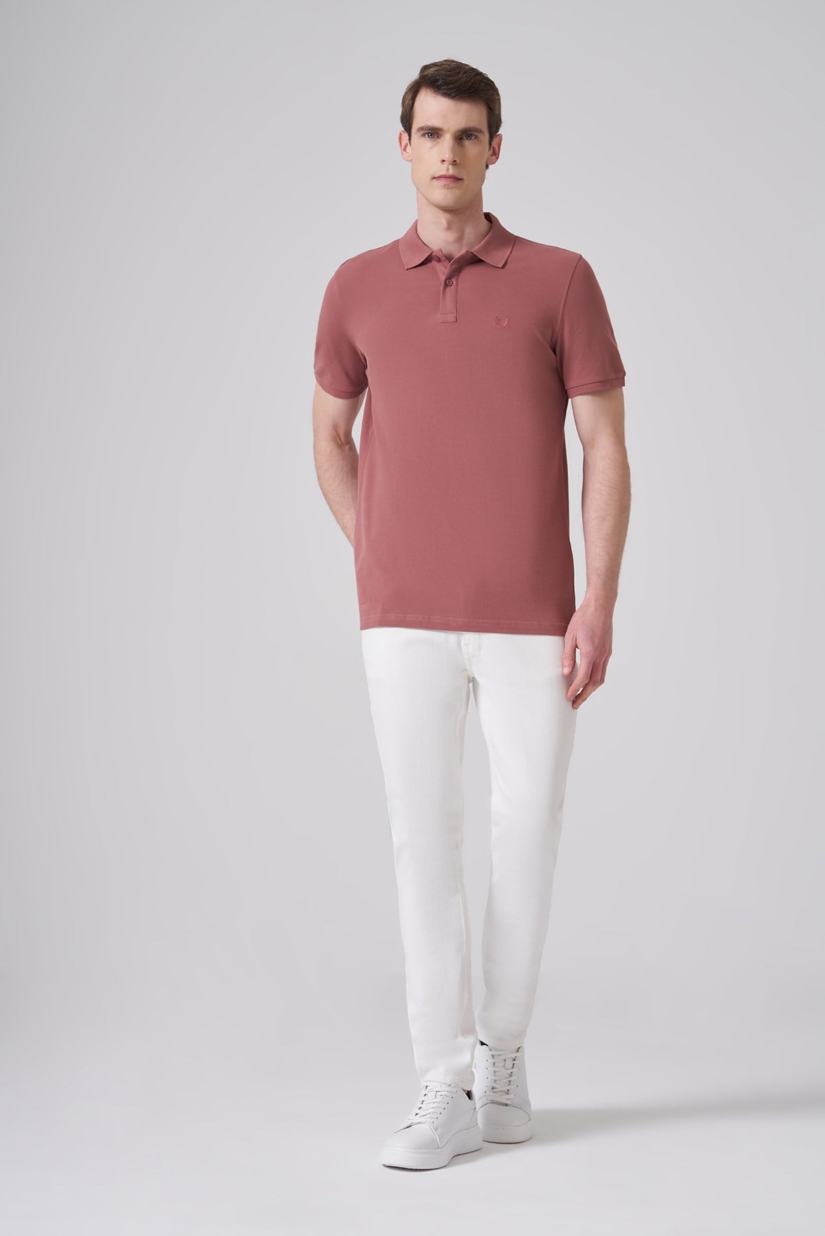 Morven Erkek Gül Basic Polo Yaka Dynamic Fit T-Shirt