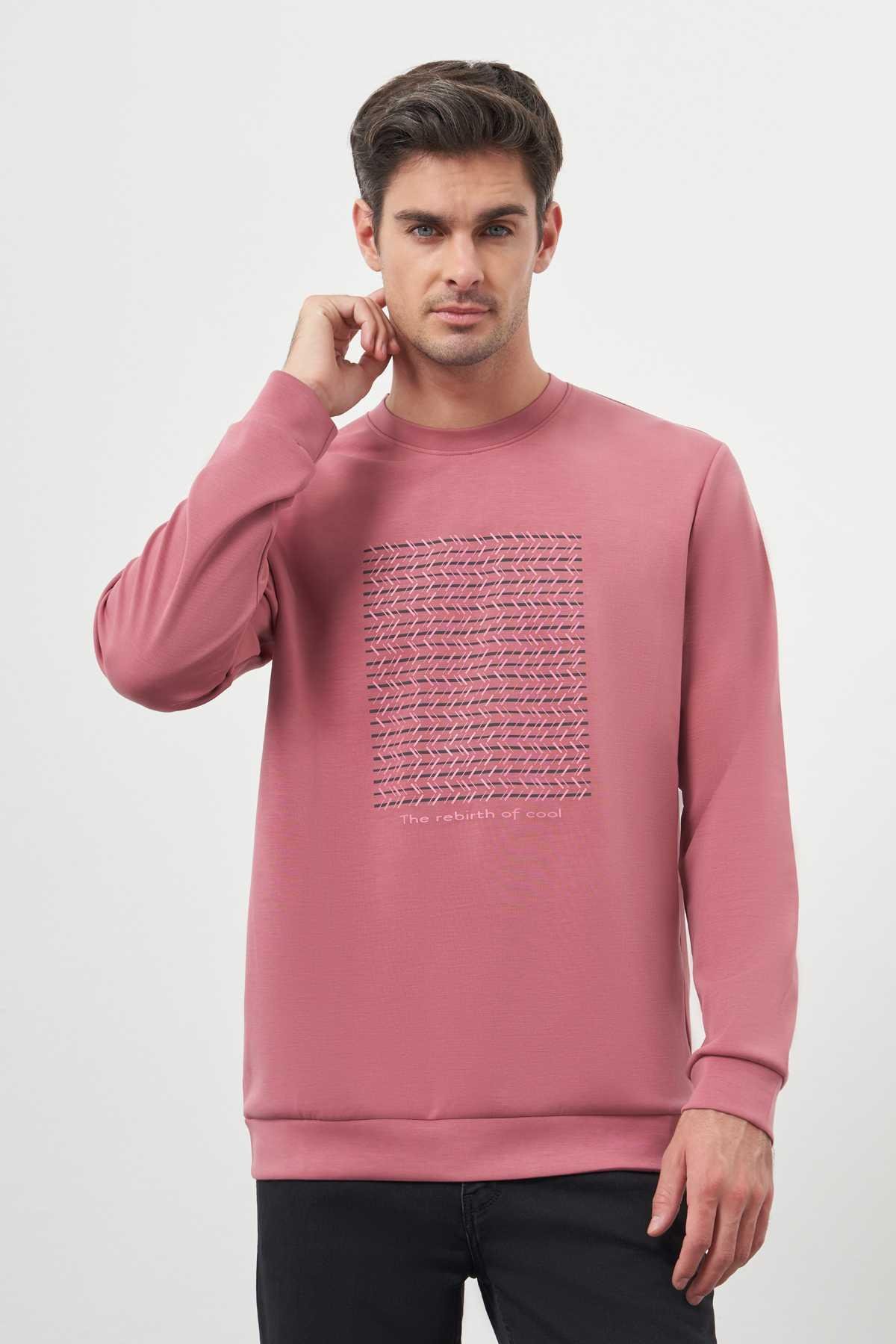 Morven Erkek Gül Trend Bisiklet Yaka Sweat-Shirt