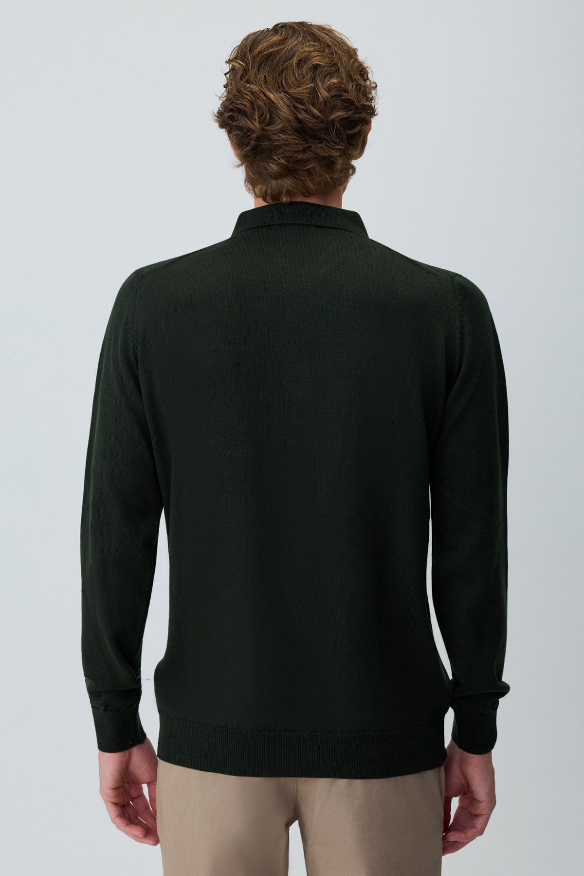 Morven Erkek Haki Basic Polo Yaka Dynamic Fit Rahat Kesim Triko