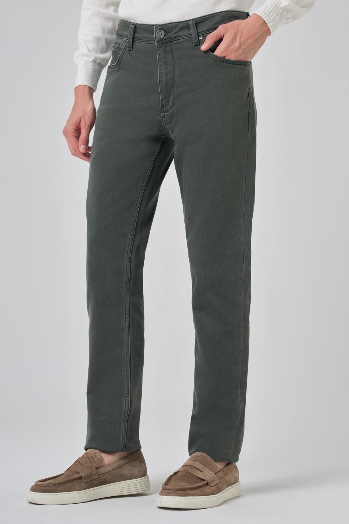 Morven Erkek Haki Denim 5 Cep Dynamic Fit Jean Kot Pantolon