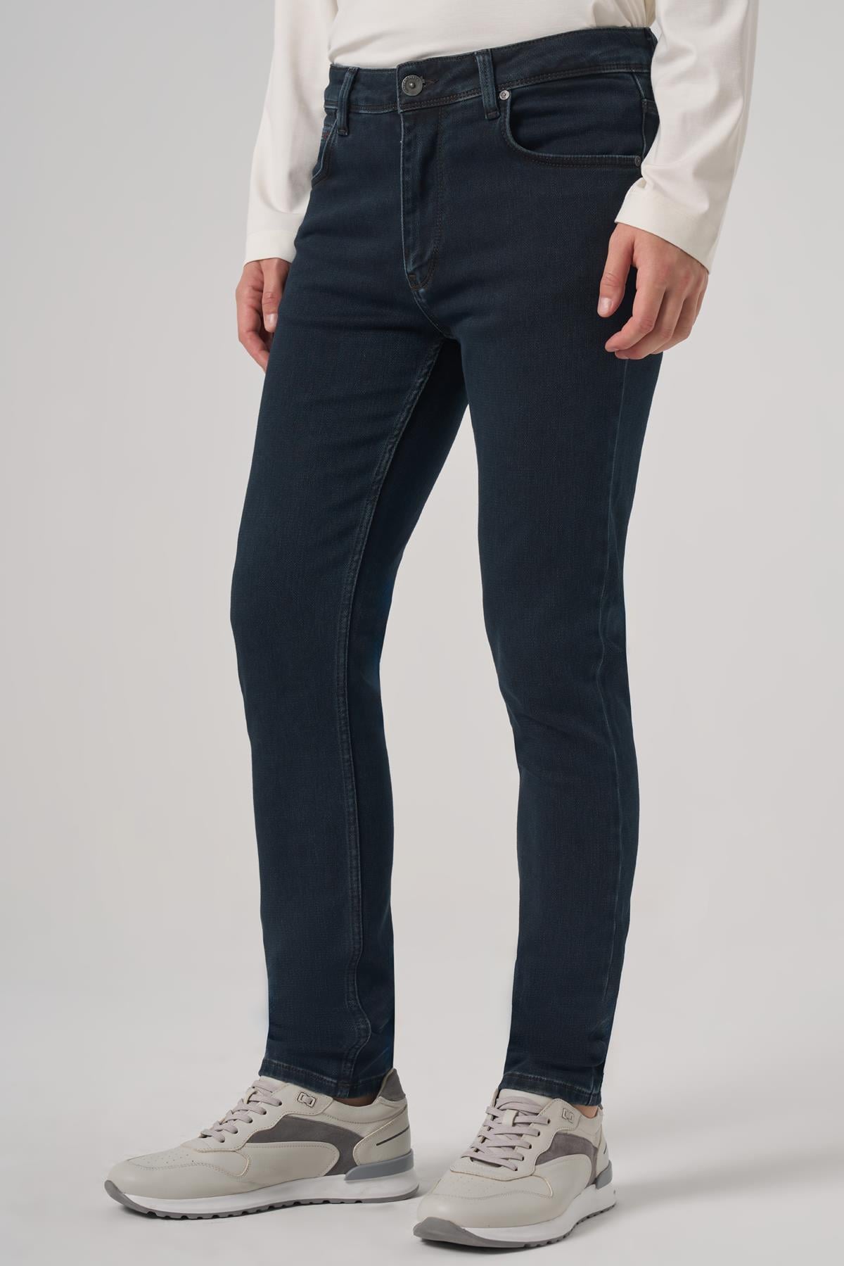 Morven Erkek Haki Denim 5 Cep Slim Fit Jean Kot Pantolon