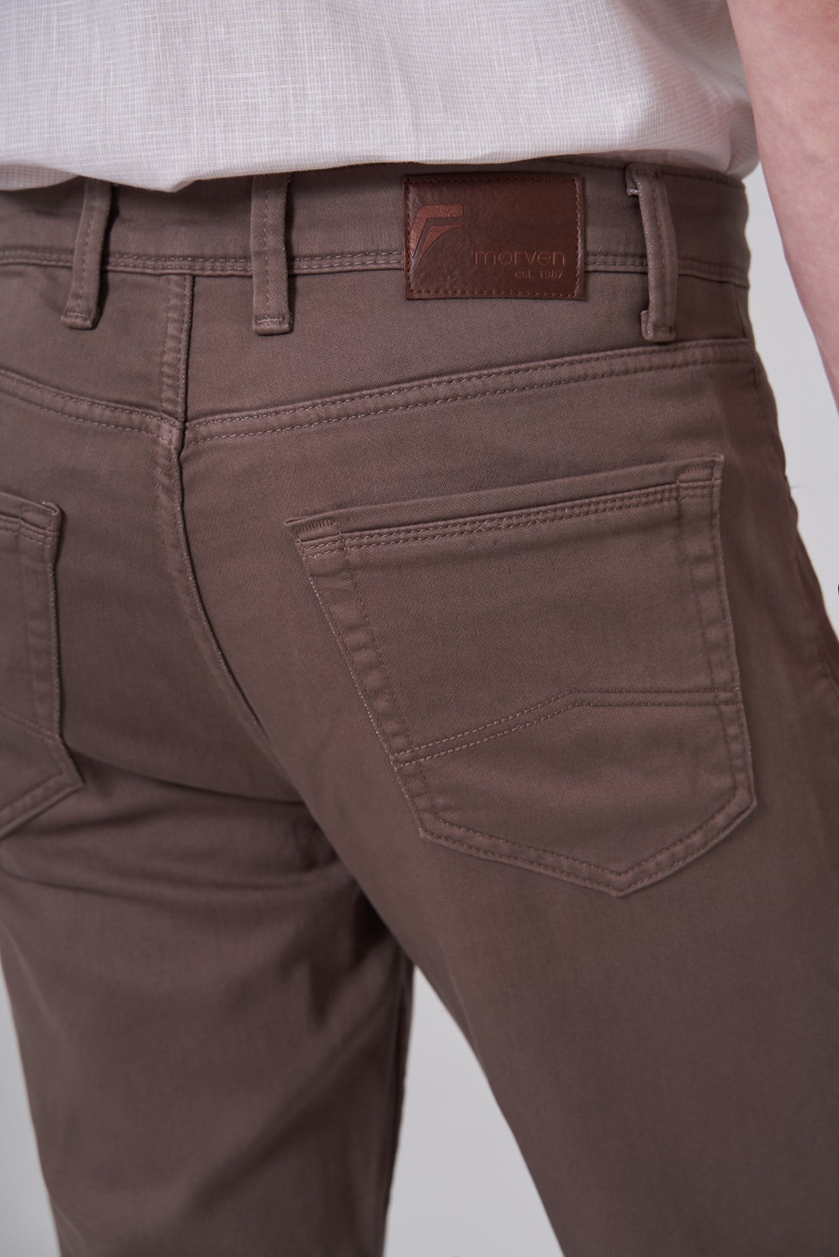 Morven Erkek Haki Denim 5 Cep Slim Fit Jean