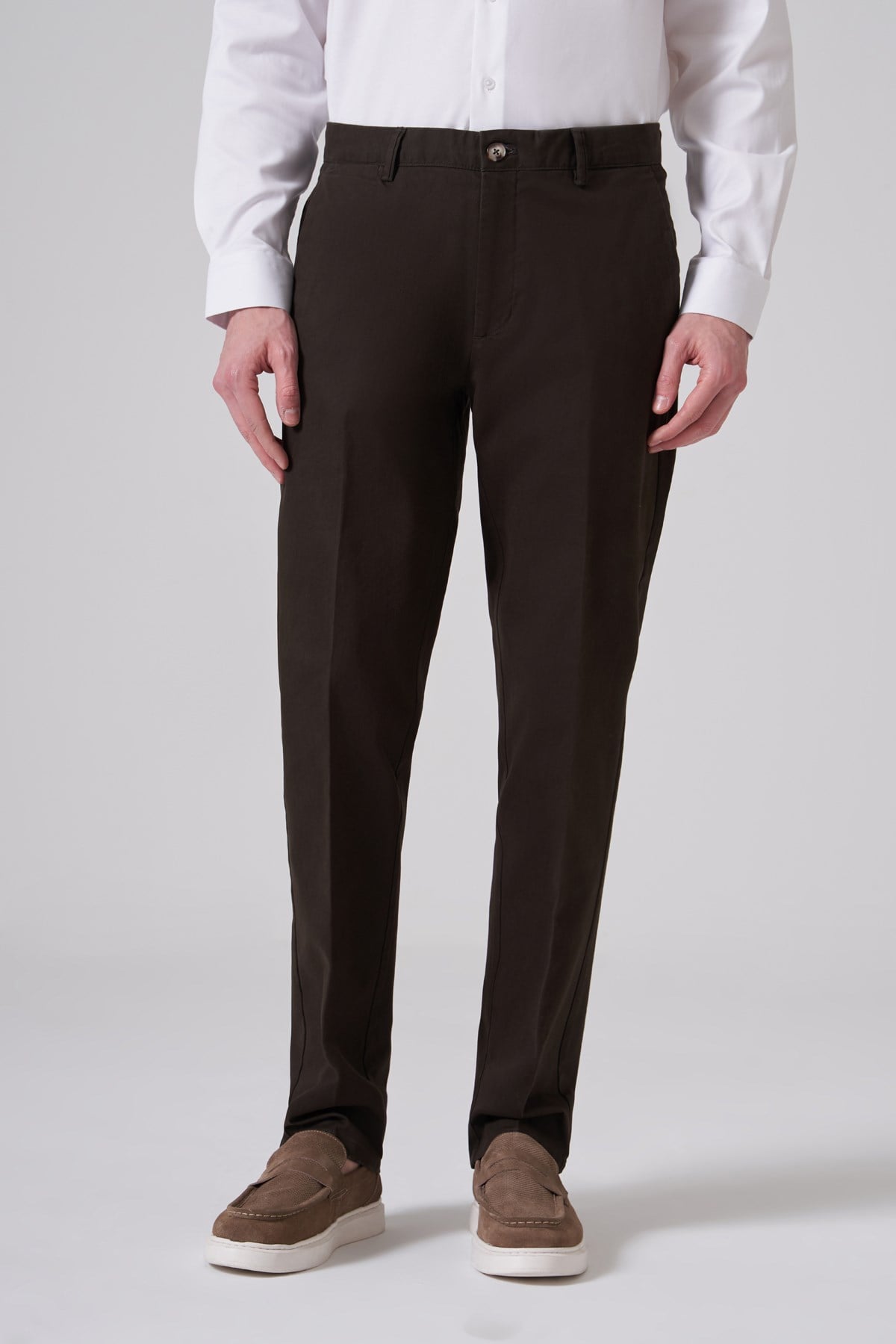 Morven Erkek Haki Pamuk Trend Dynamic Fit Chino Pantolon