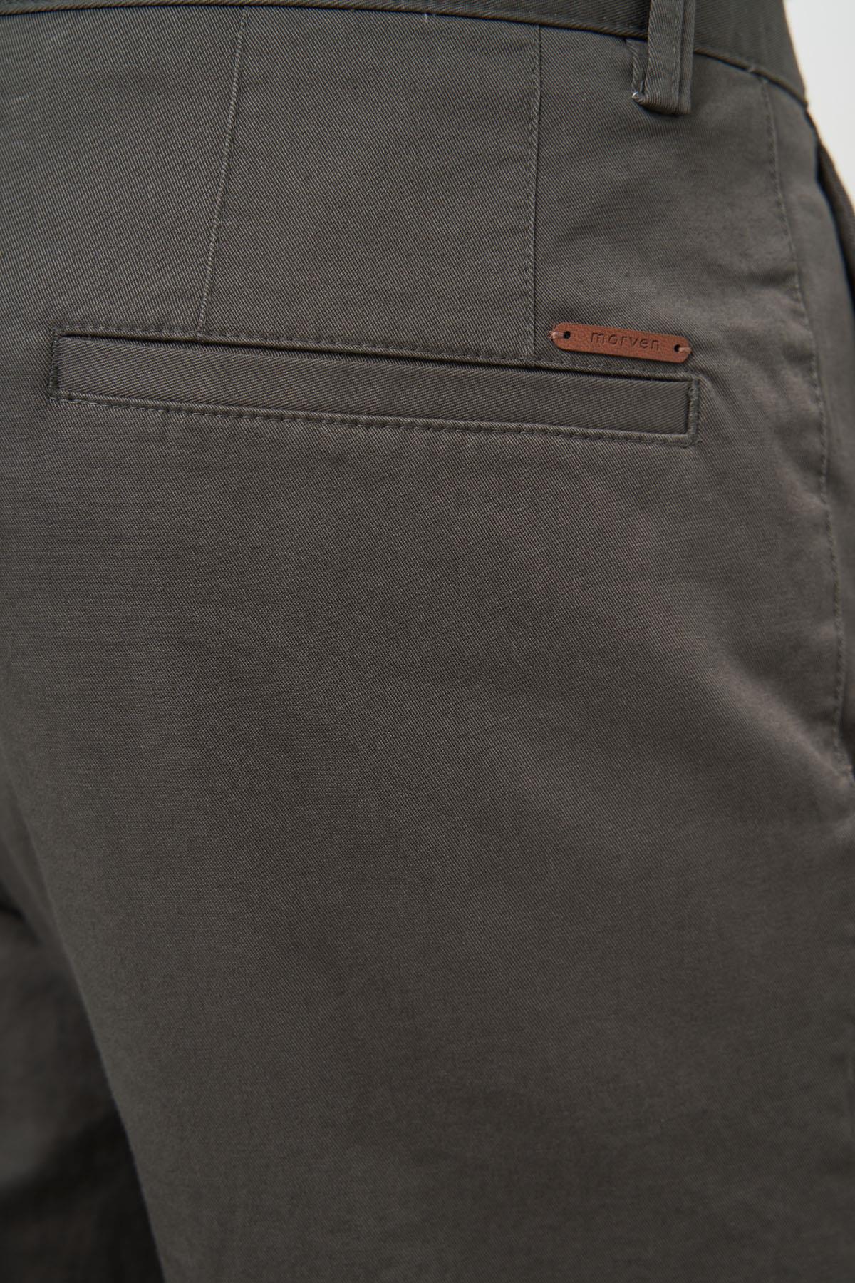 Morven Erkek Haki Pamuk Yan Cep Slim Fit Chino Pantolon
