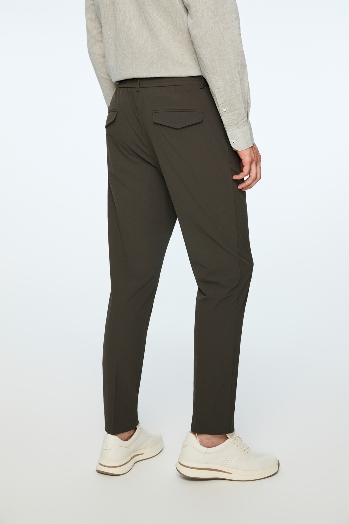 Morven Erkek Haki Polyamid Trend Desenli Slim Fit Pantolon