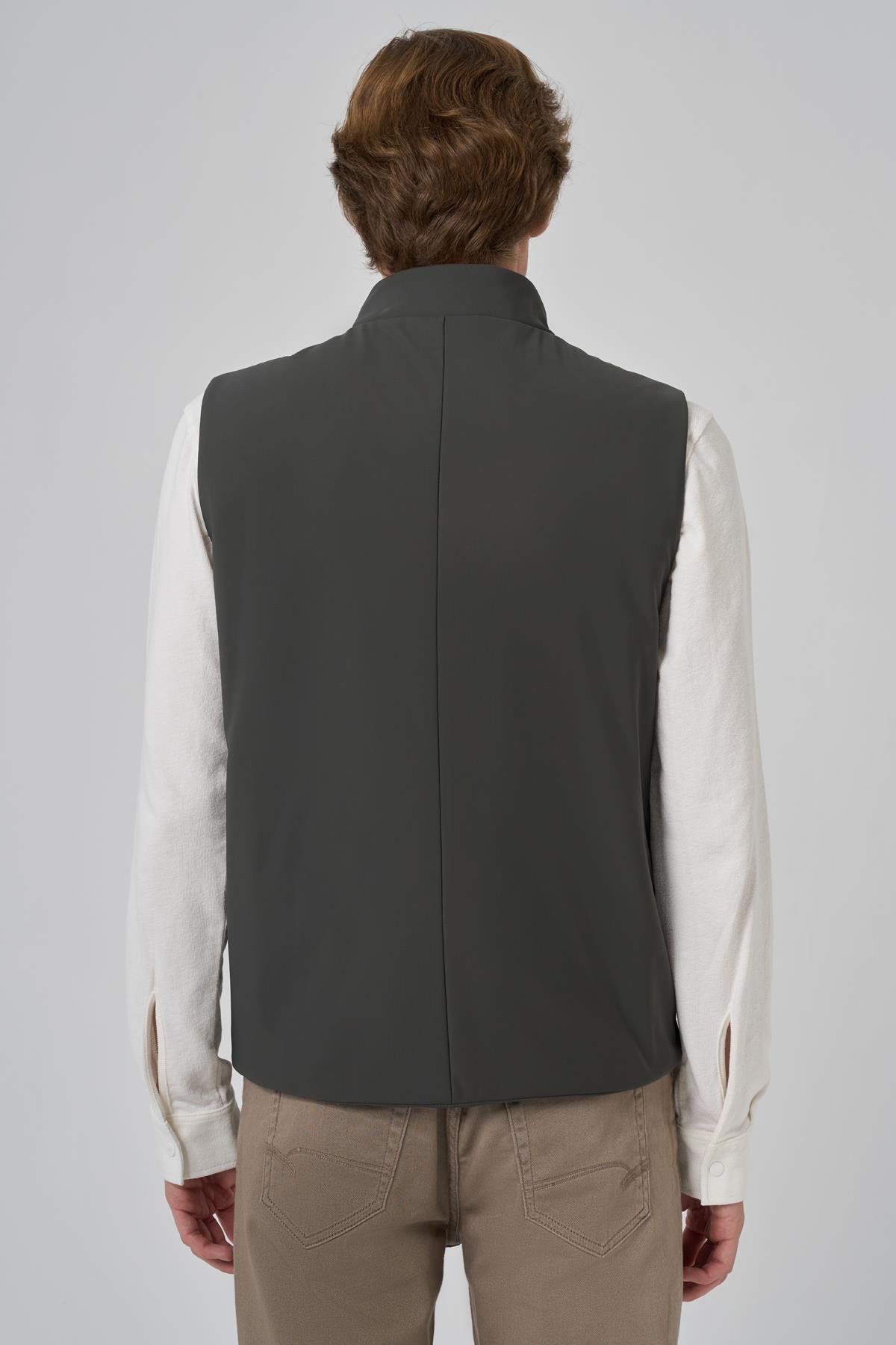 Morven Erkek Haki Polyamide Spor Gizli Cep Fermuarlı Yelek