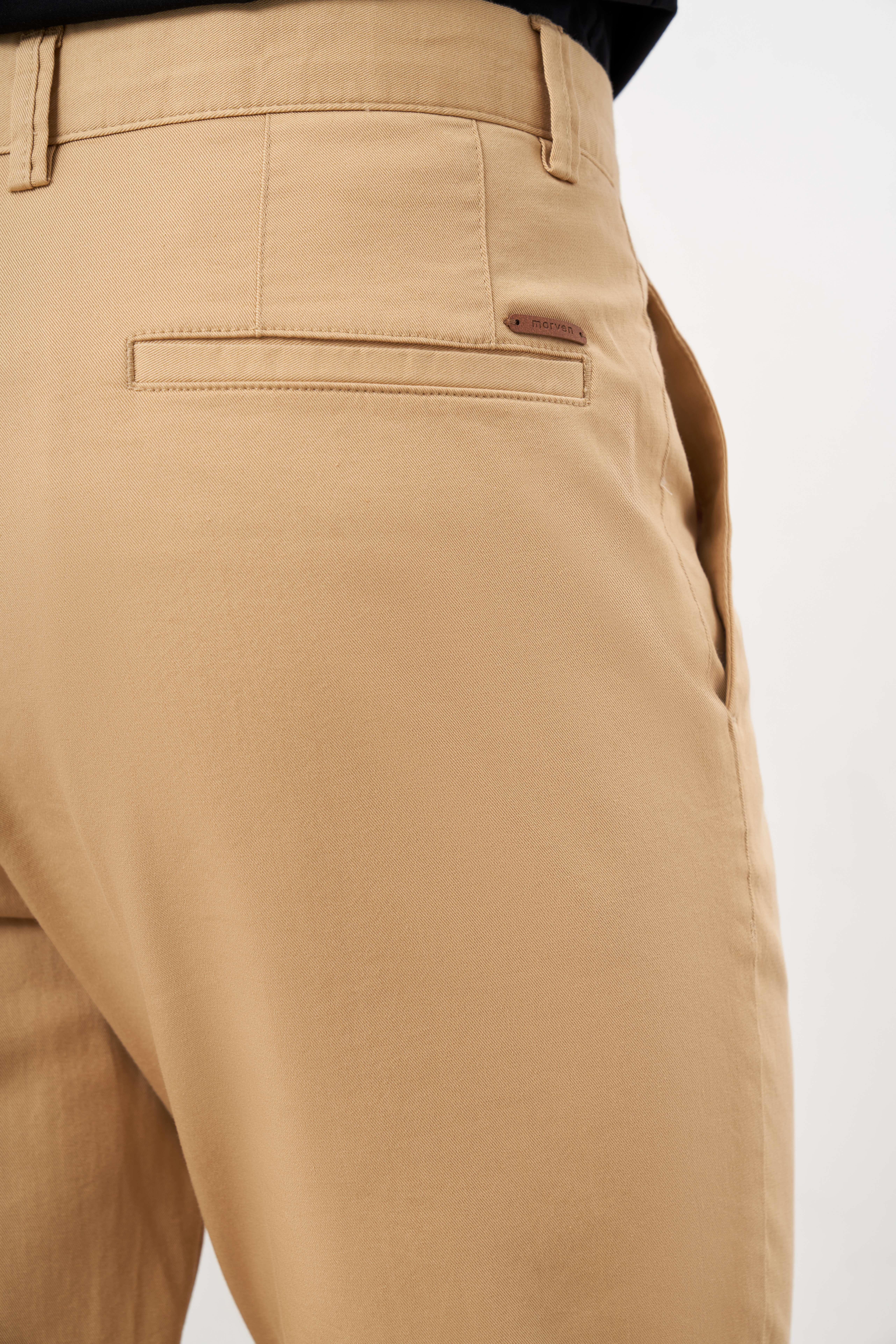 Morven Erkek Hardal Sarısı Mevsimlik Pamuk Yan Cep Slim Fit Chino Pantolon
