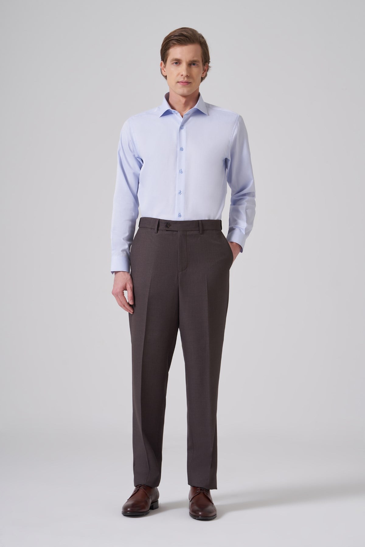 Morven Erkek KAHVE Basic Düz Dynamic Fit Pantolon