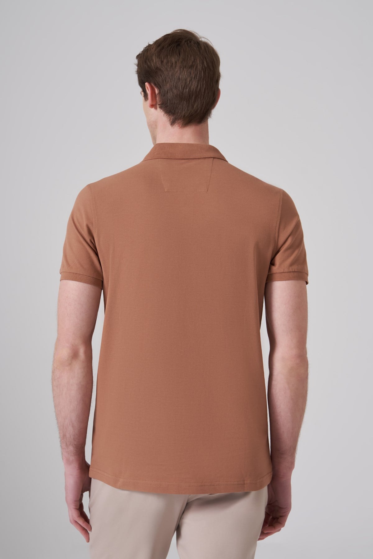 Morven Erkek KAHVE Basic Polo Yaka Dynamic Fit T-Shirt