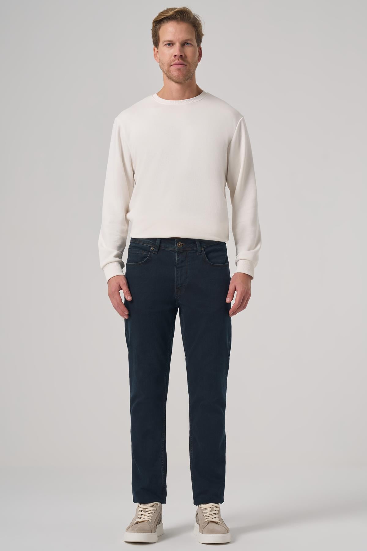 Morven Erkek KAHVE Denim 5 Cep Dynamic Fit Jean Kot Pantolon