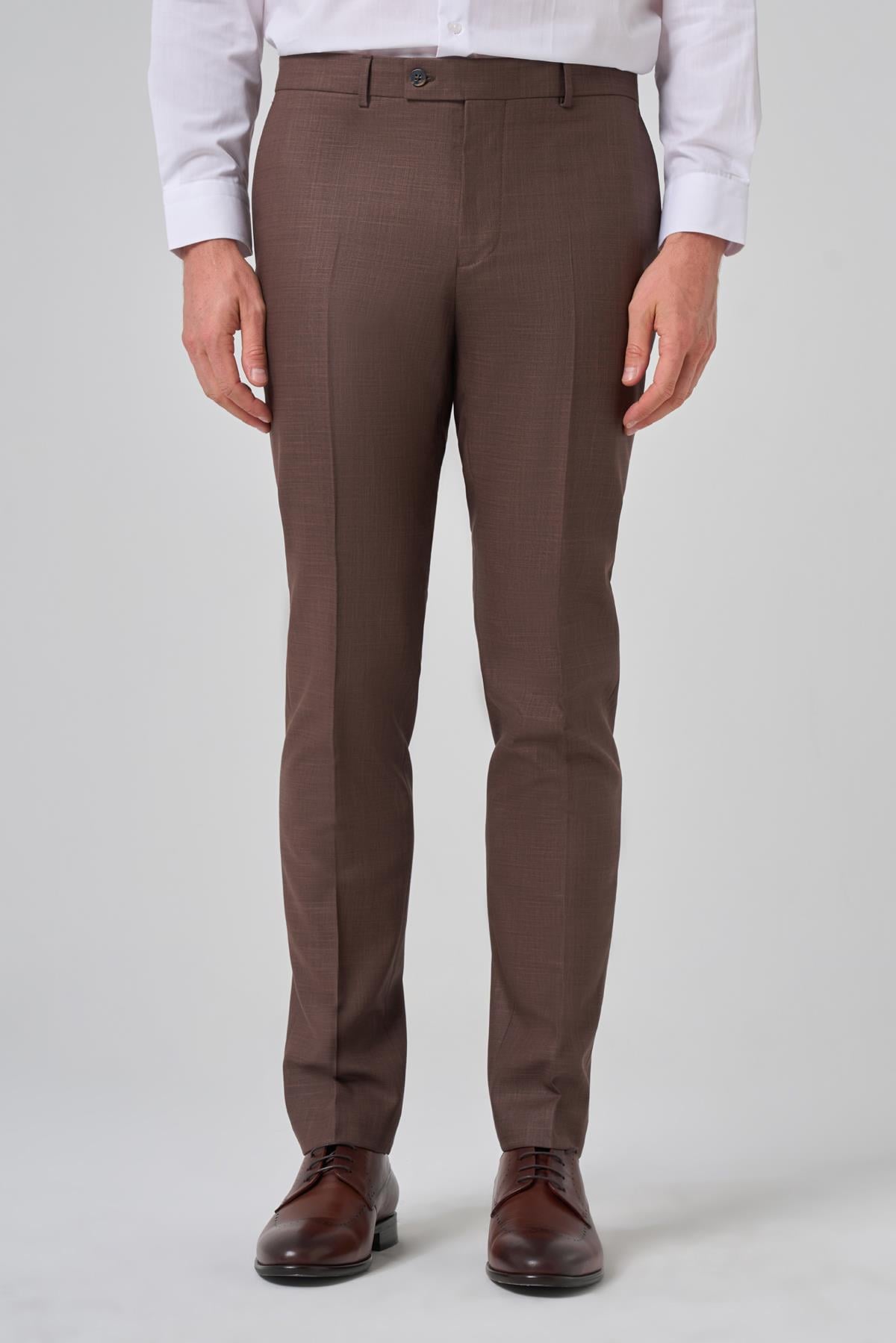 Morven Erkek KAHVE Klasik Slim Fit Dar Kesim Pantolon