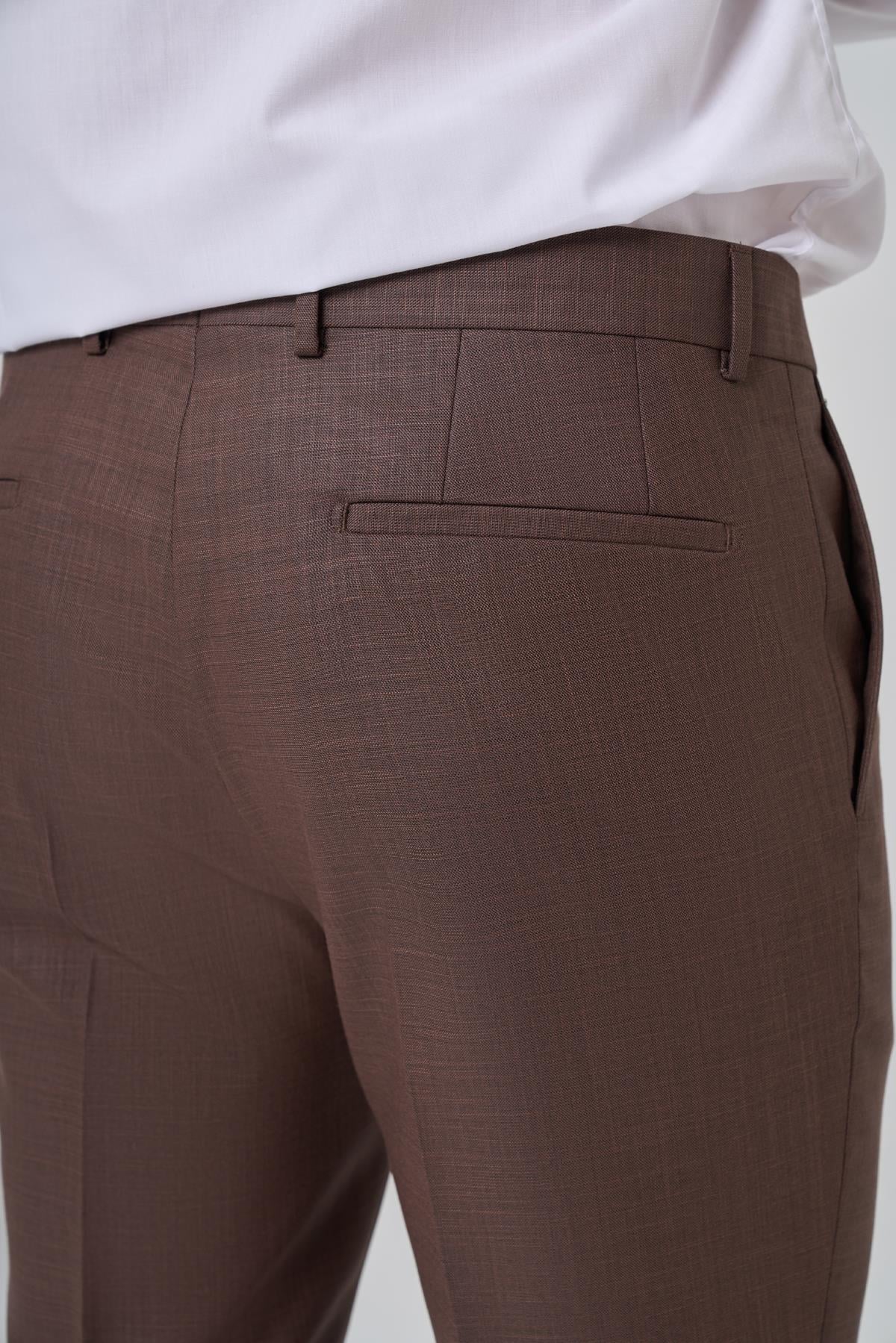 Morven Erkek KAHVE Klasik Slim Fit Dar Kesim Pantolon