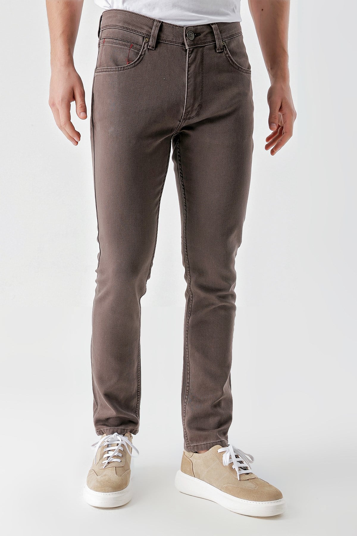 Morven Erkek KAHVE Mevsimlik Pamuk 5 Cep Slim Fit Jean Pantolon