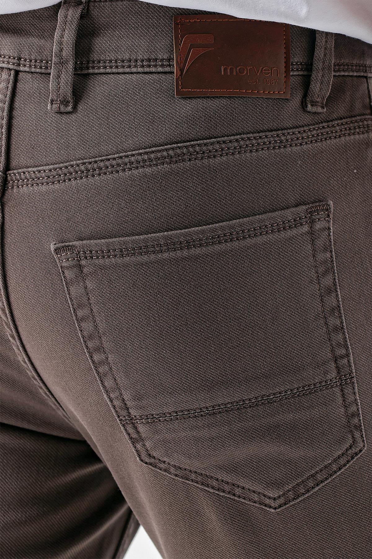 Morven Erkek KAHVE Mevsimlik Pamuk 5 Cep Slim Fit Jean Pantolon