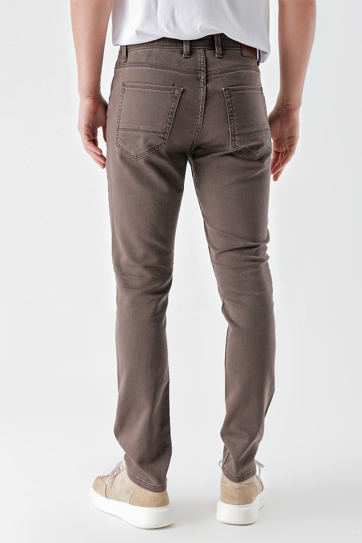 Morven Erkek KAHVE Mevsimlik Pamuk 5 Cep Slim Fit Jean Pantolon