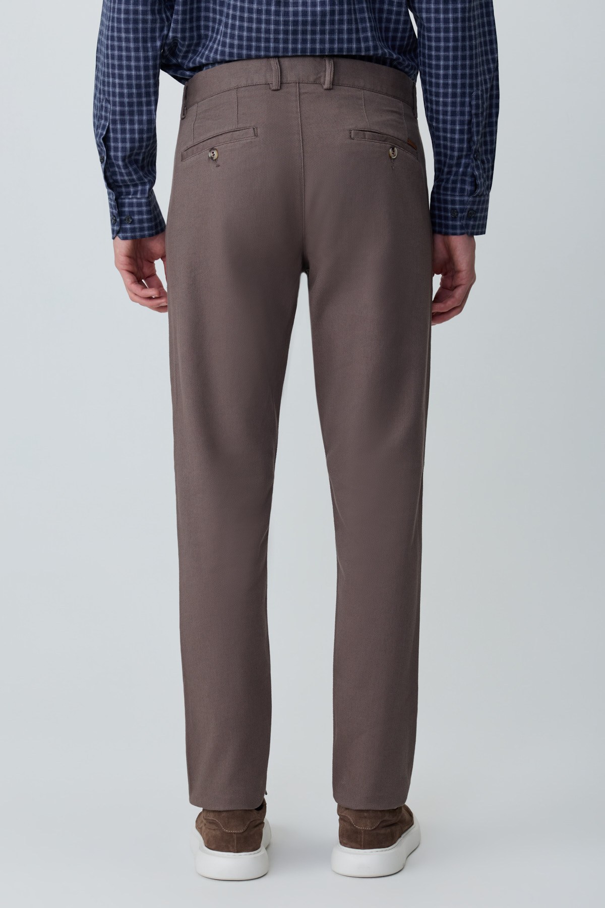 Morven Erkek KAHVE Pamuk Trend Desenli Slim Fit Chino Pantolon
