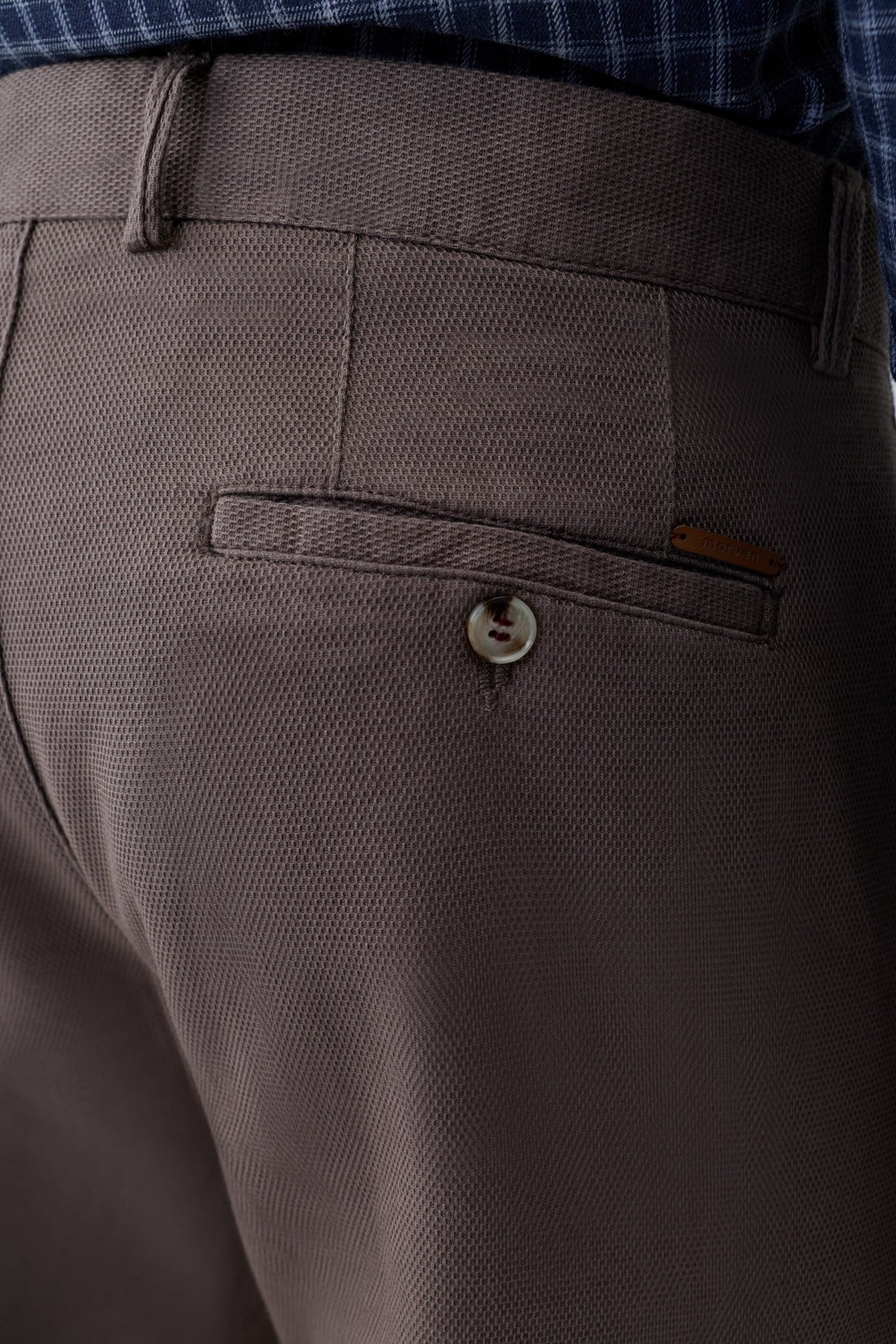 Morven Erkek KAHVE Pamuk Trend Desenli Slim Fit Chino Pantolon